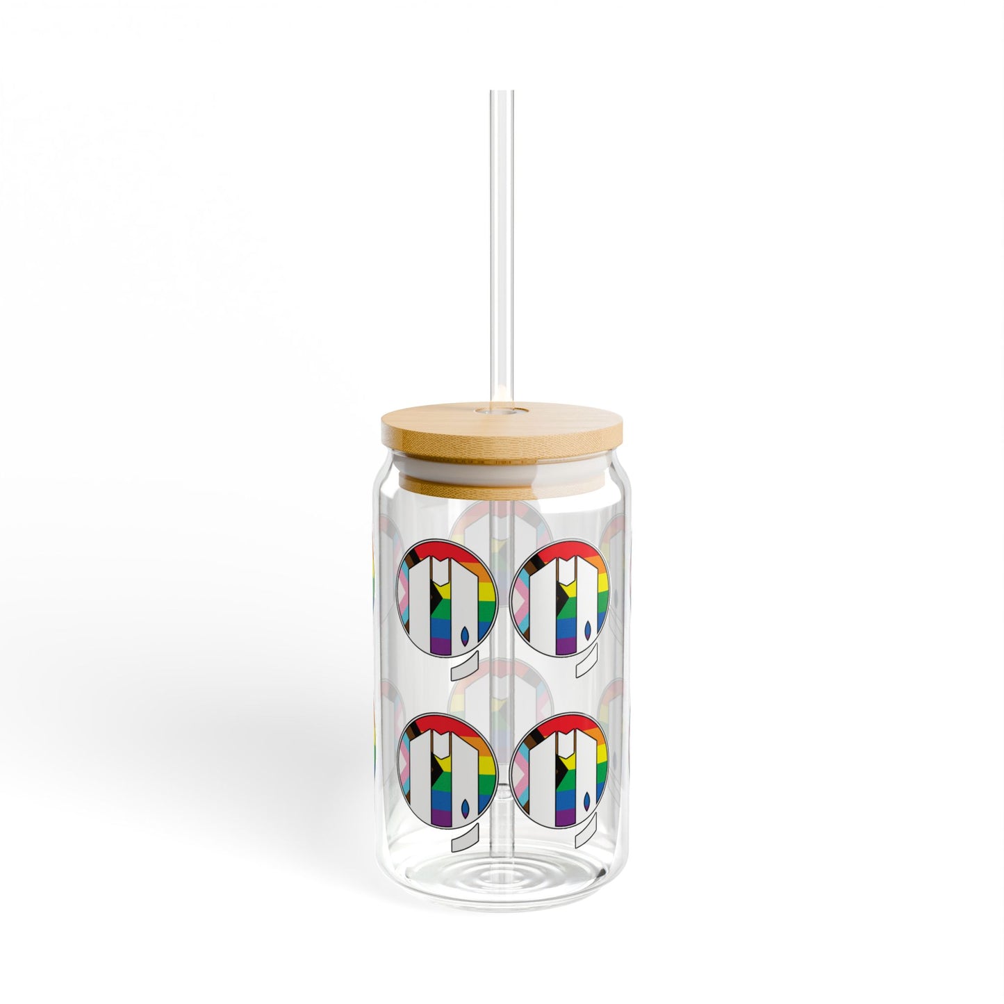 Rainbow UUMA Logo Sipper Glass, 16oz