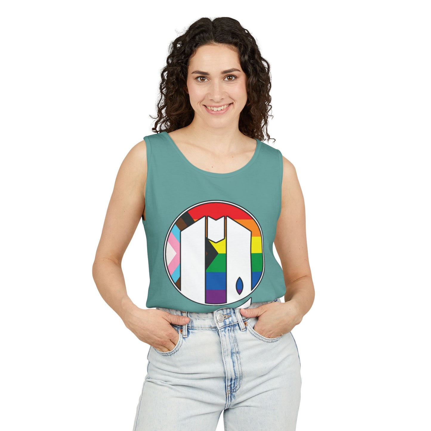 UUMA Rainbow Logo Unisex Garment-Dyed Tank Top