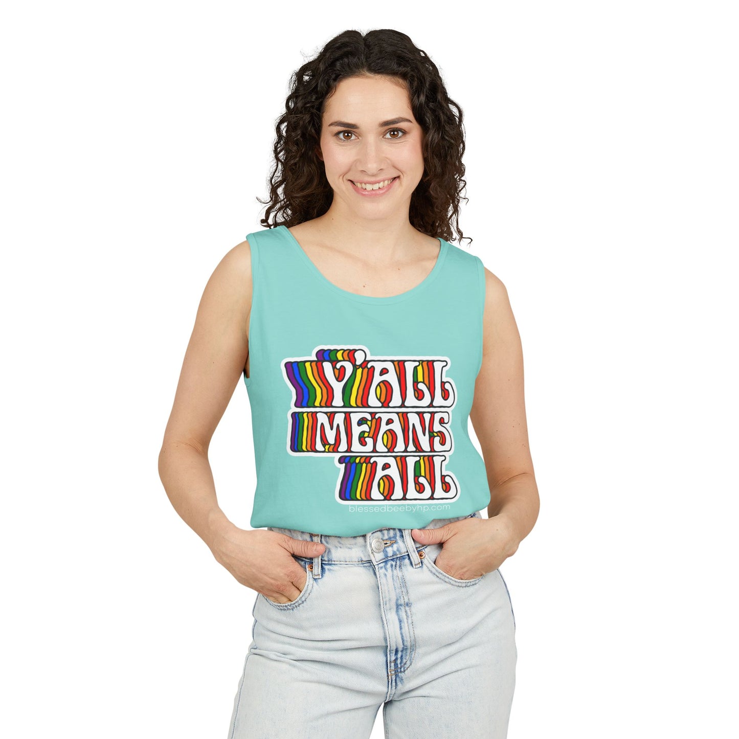 Y’all Means All Unisex Garment-Dyed Tank Top