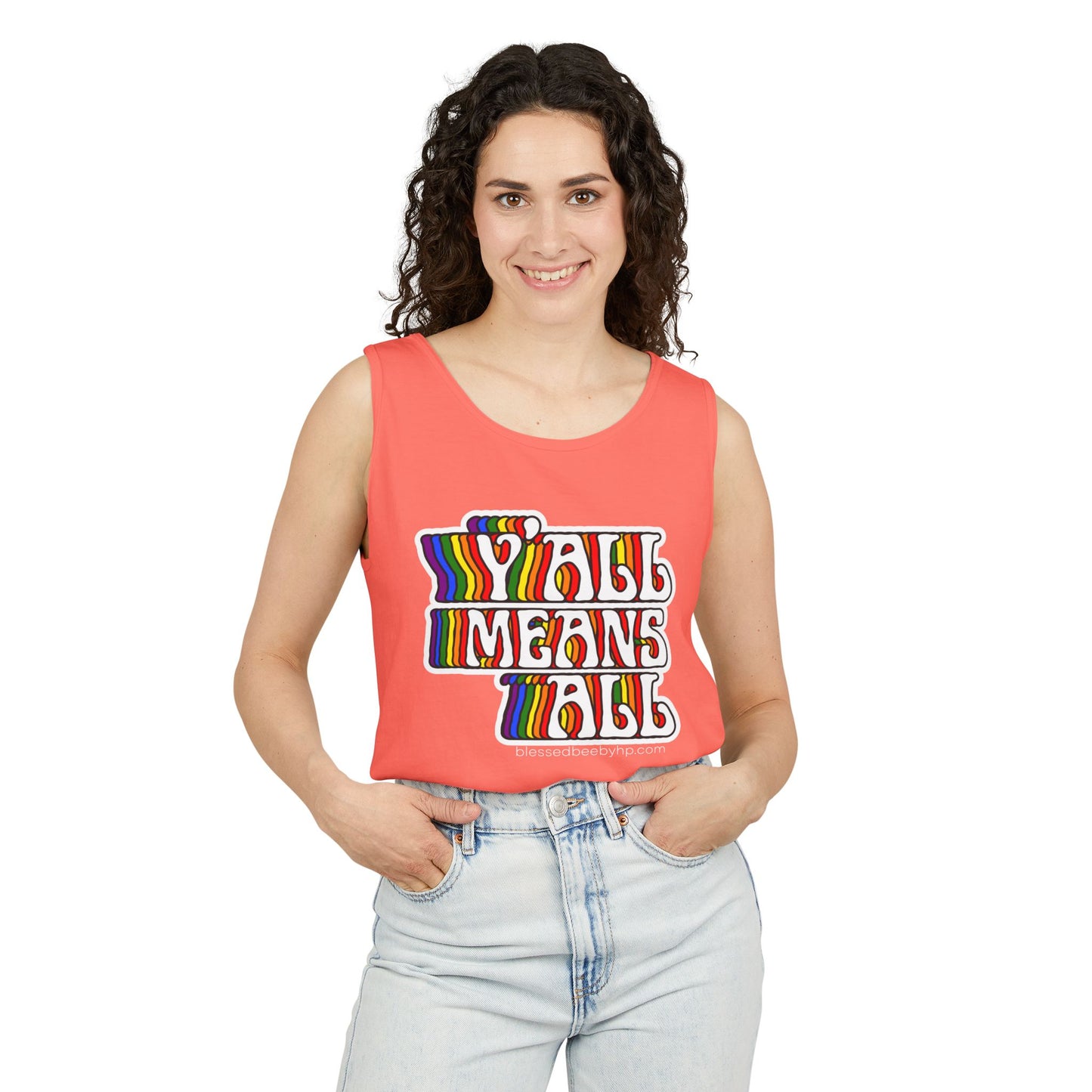 Y’all Means All Unisex Garment-Dyed Tank Top