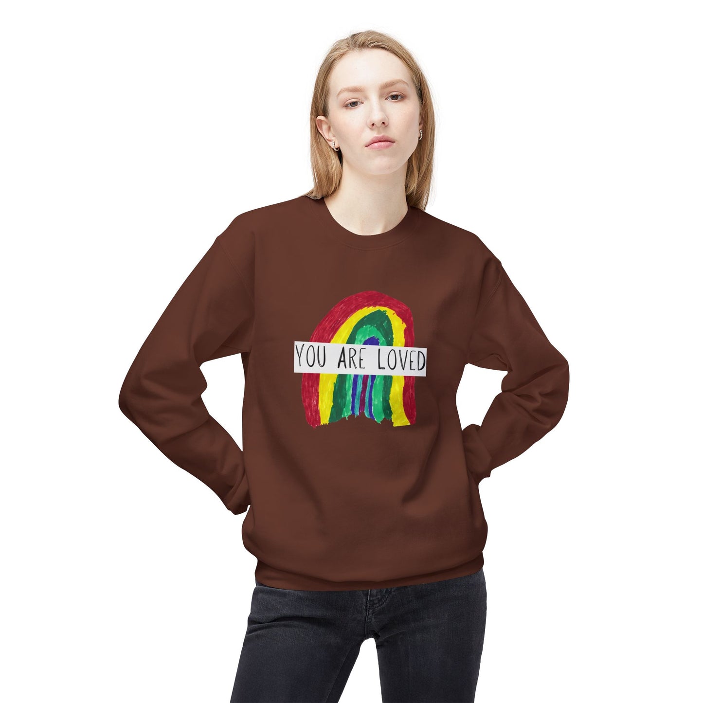 Designed by Henry - You Are Loved Sweatshirt - Adult - Unisex Midweight Softstyle Fleece Crewneck Sweatshirt