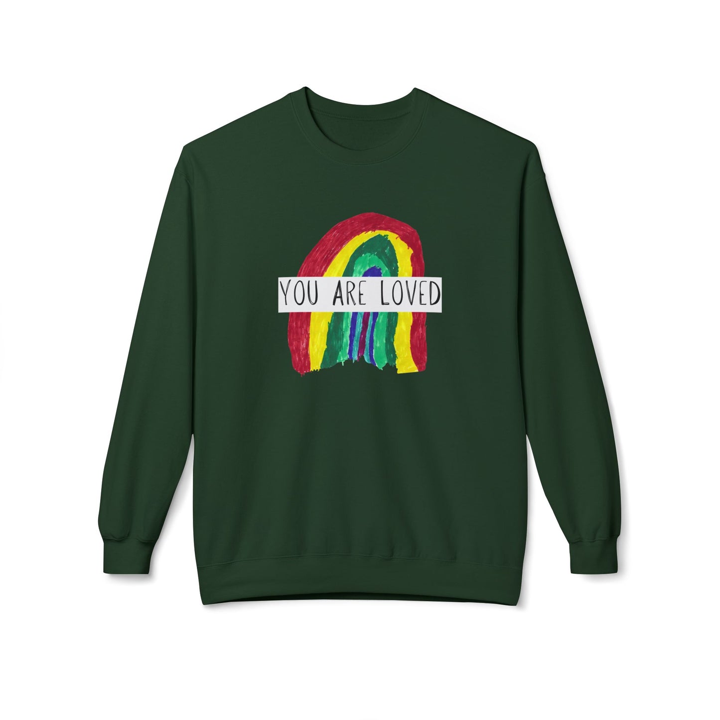Designed by Henry - You Are Loved Sweatshirt - Adult - Unisex Midweight Softstyle Fleece Crewneck Sweatshirt