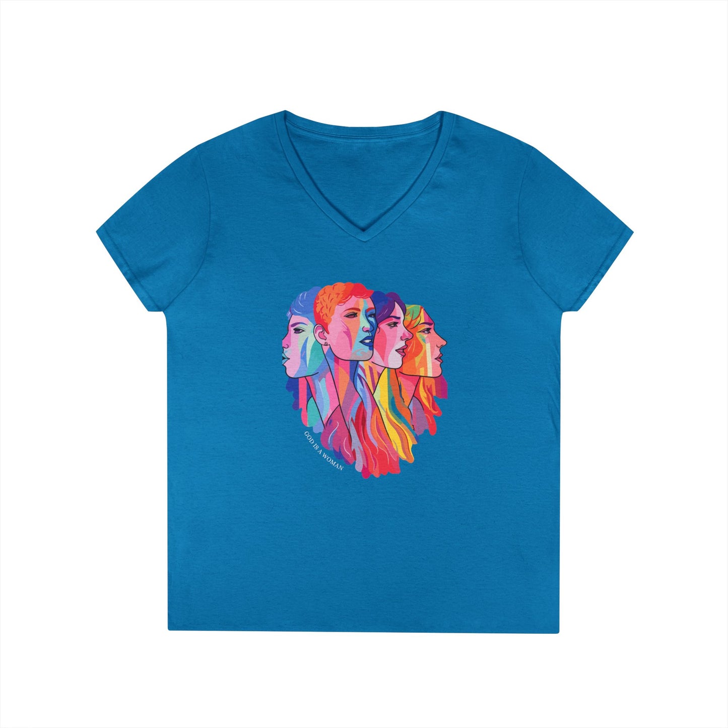God is a Woman V-Neck T-Shirt