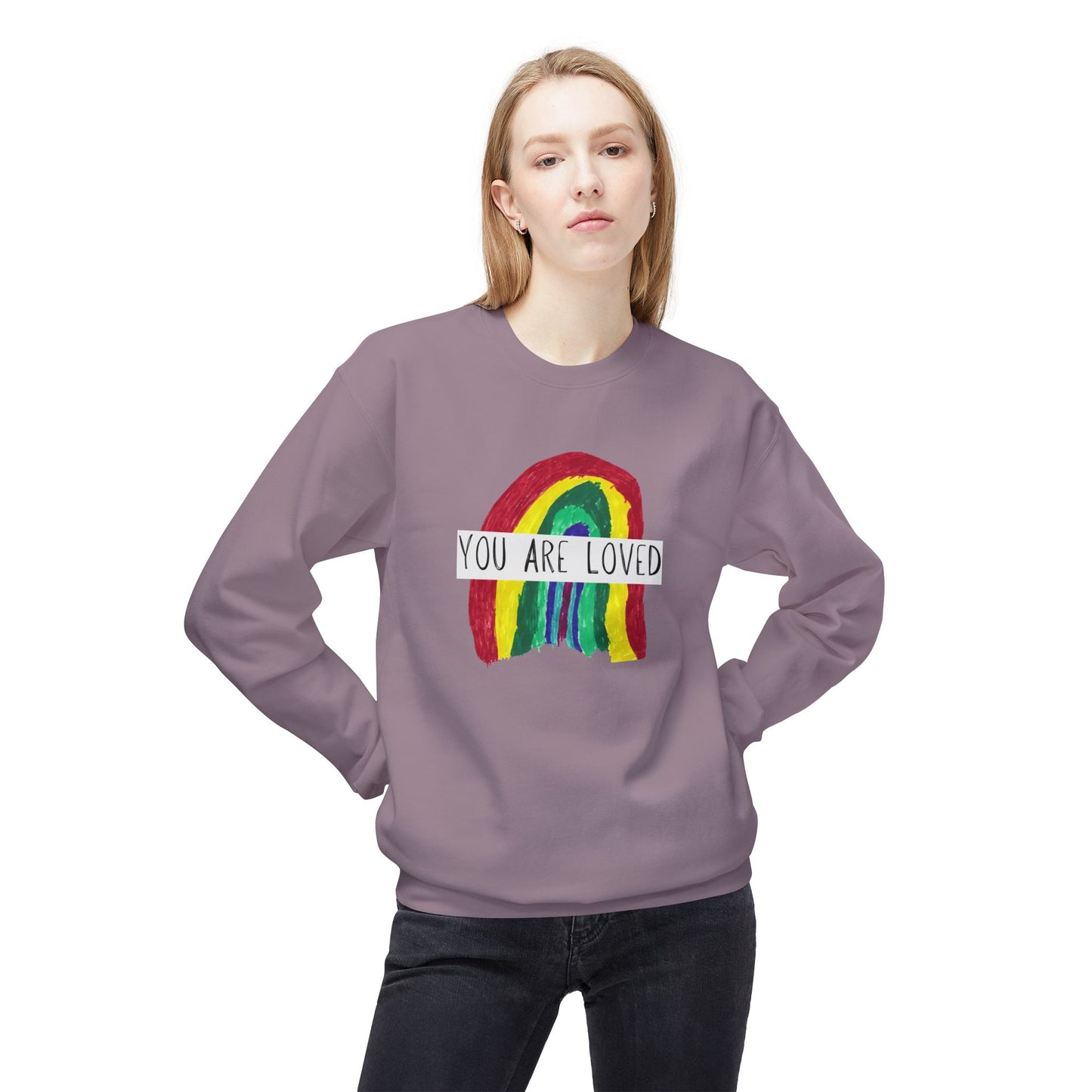 Designed by Henry - You Are Loved Sweatshirt - Adult - Unisex Midweight Softstyle Fleece Crewneck Sweatshirt