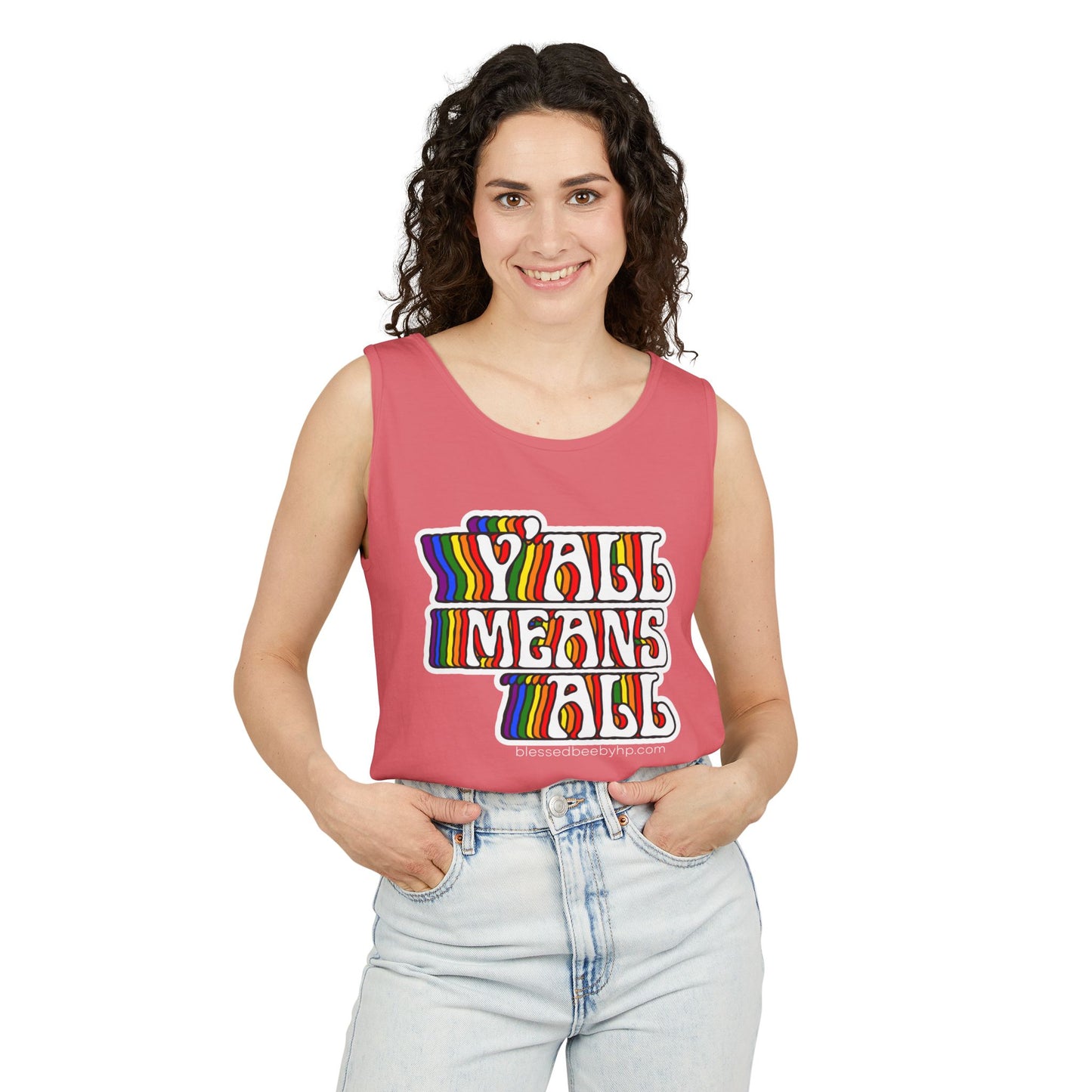Y’all Means All Unisex Garment-Dyed Tank Top