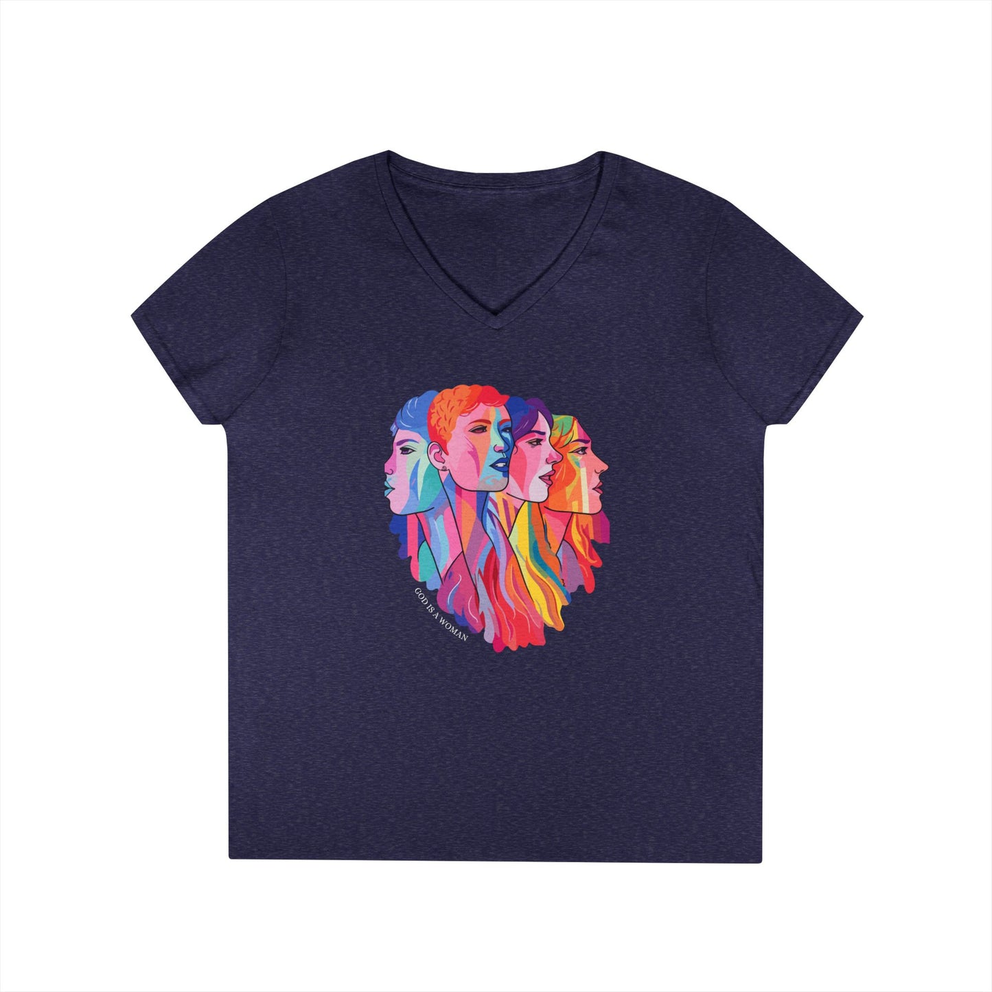 God is a Woman V-Neck T-Shirt