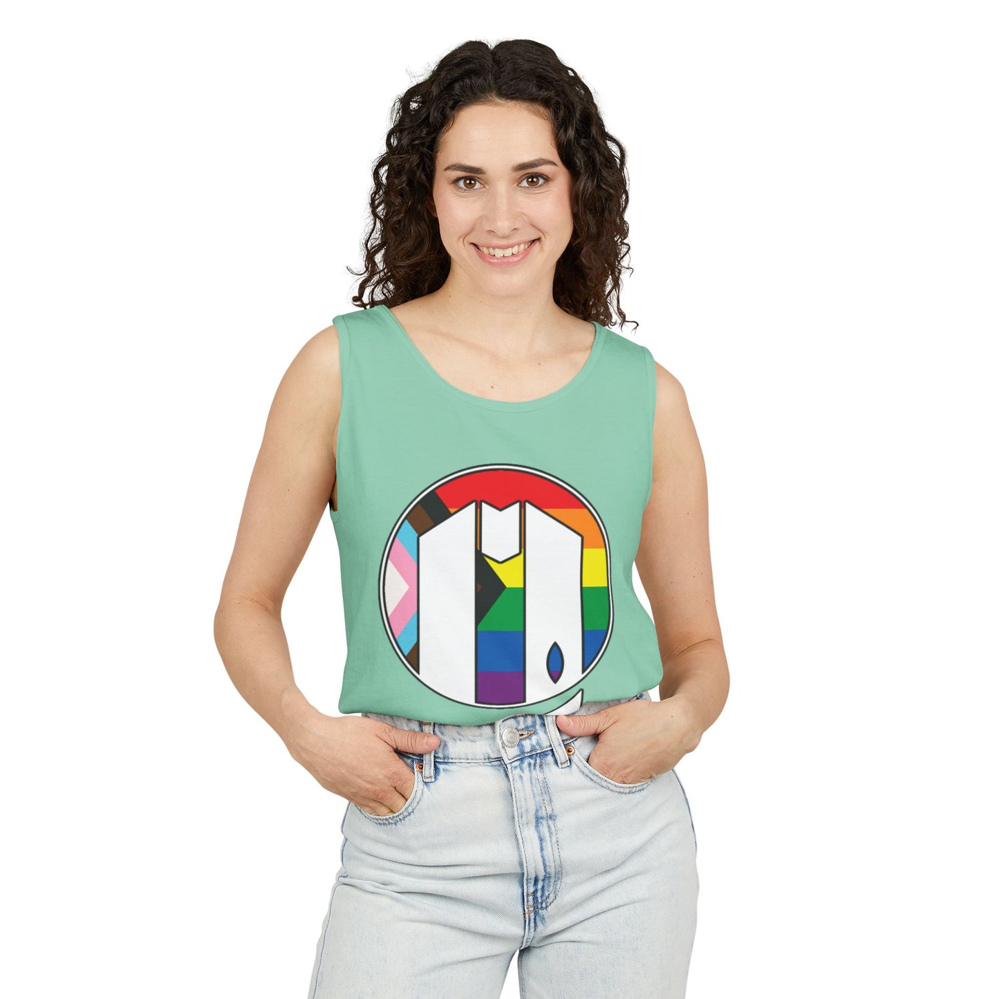 UUMA Rainbow Logo Unisex Garment-Dyed Tank Top