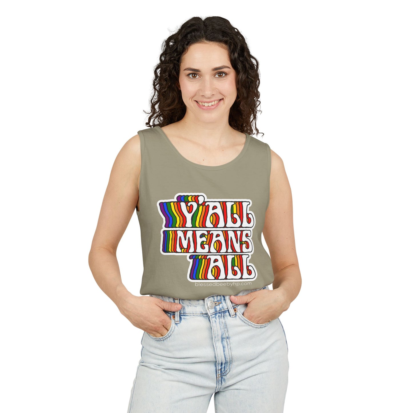 Y’all Means All Unisex Garment-Dyed Tank Top
