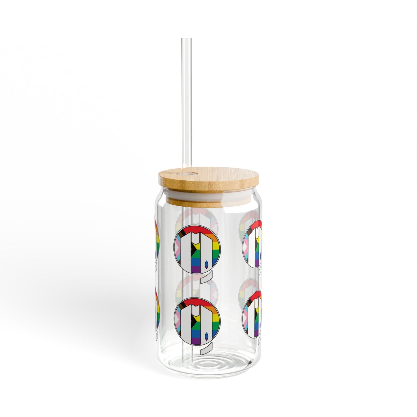 Rainbow UUMA Logo Sipper Glass, 16oz