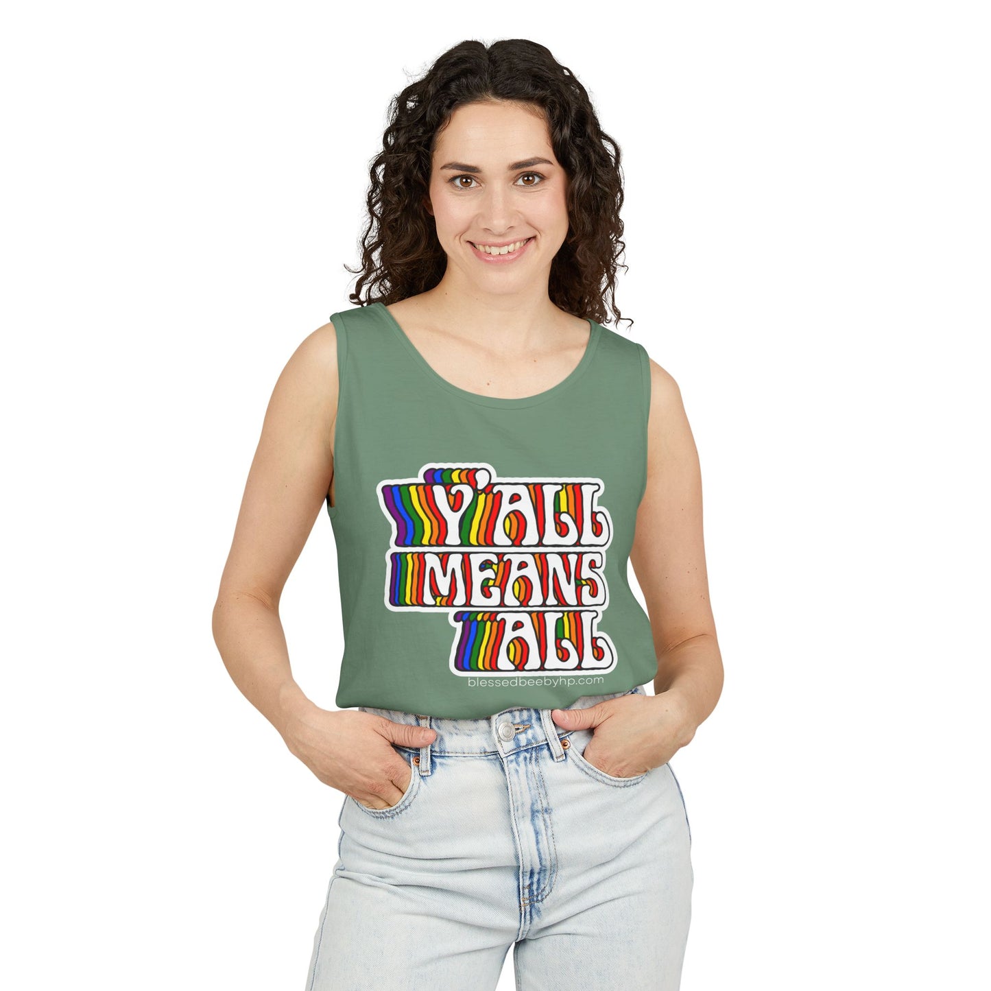 Y’all Means All Unisex Garment-Dyed Tank Top