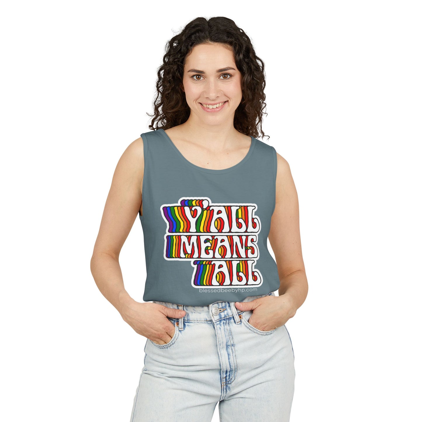 Y’all Means All Unisex Garment-Dyed Tank Top
