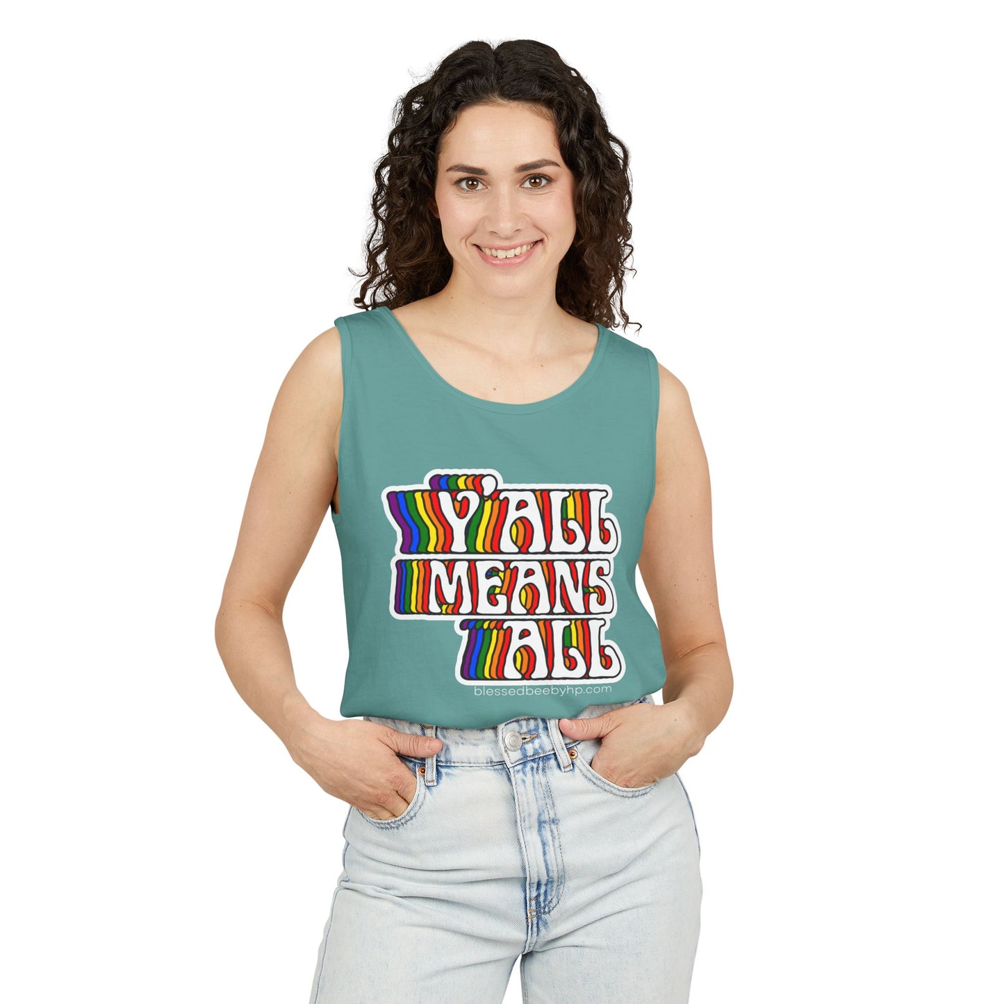 Y’all Means All Unisex Garment-Dyed Tank Top