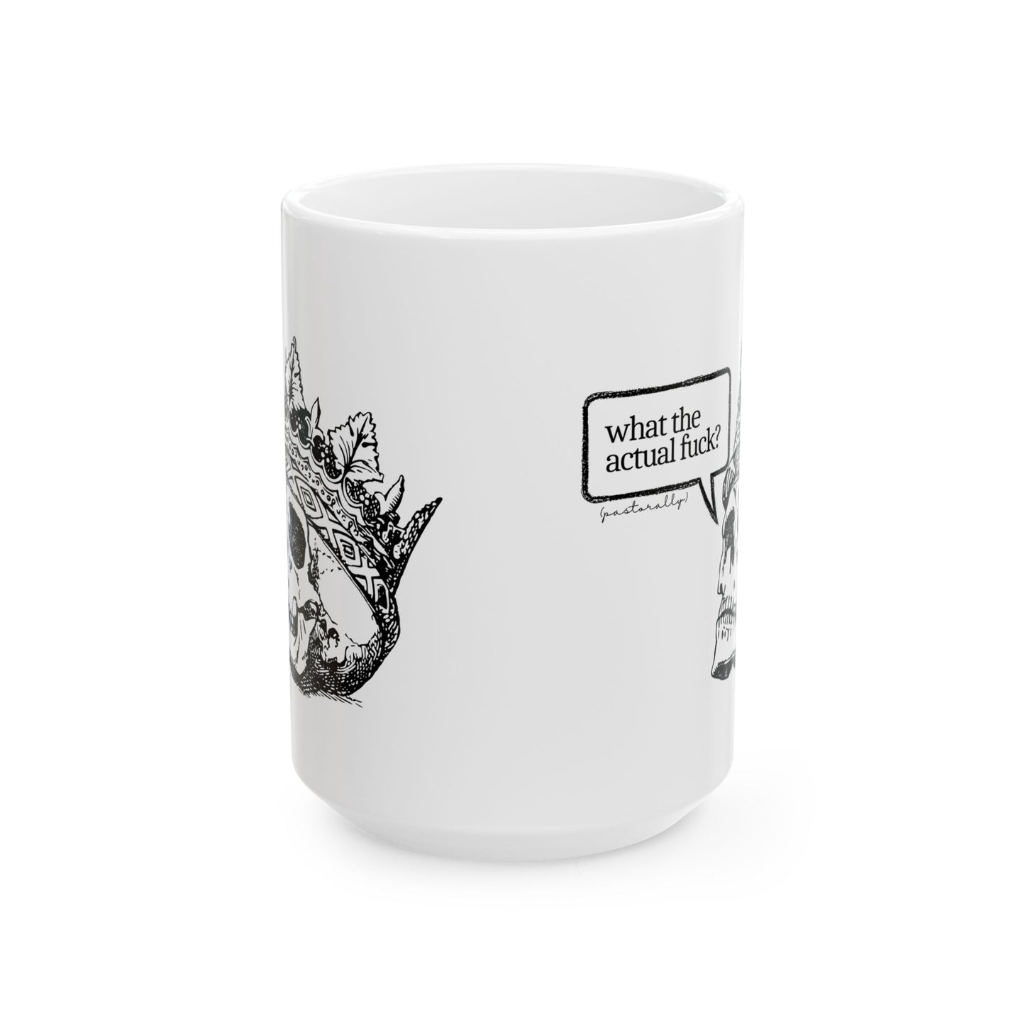What the Actual F (Pastorally) Reversable Mug for Virtual Meetings (Sweary)