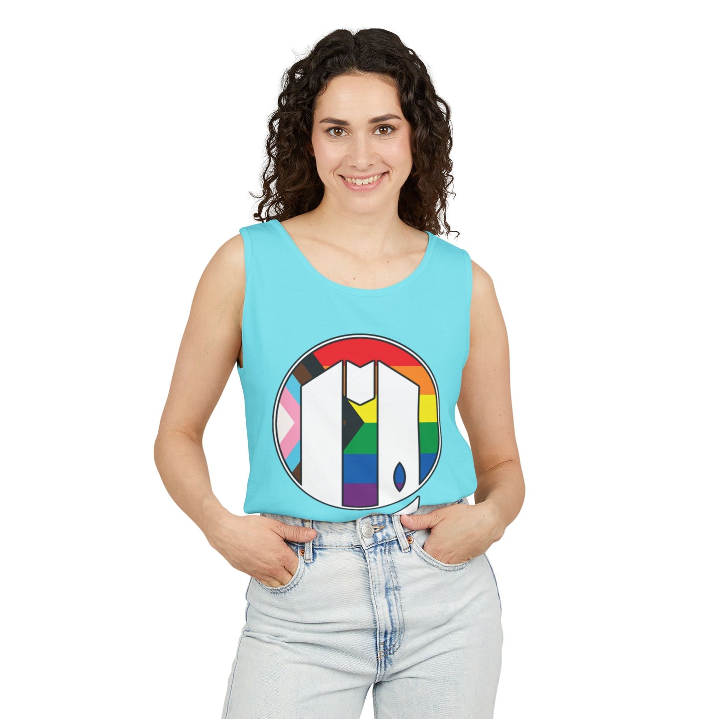 UUMA Rainbow Logo Unisex Garment-Dyed Tank Top