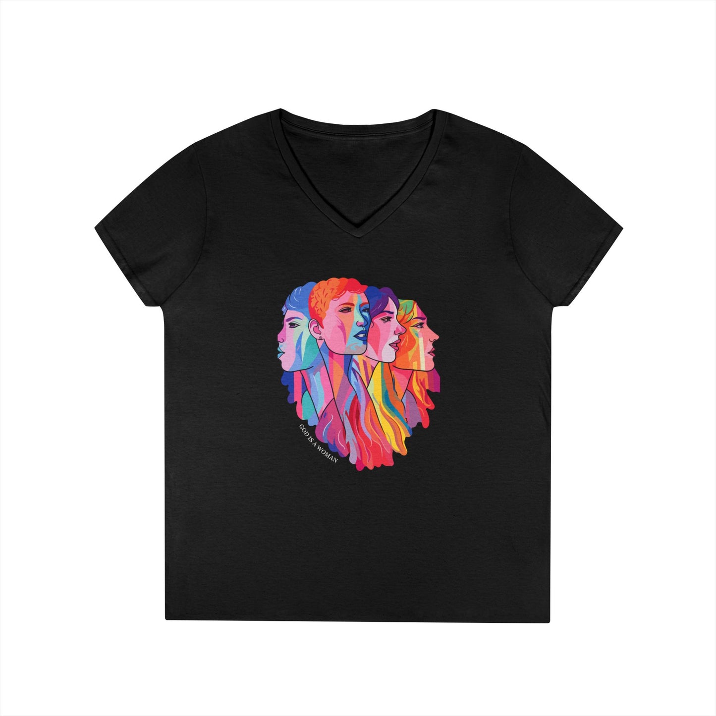 God is a Woman V-Neck T-Shirt