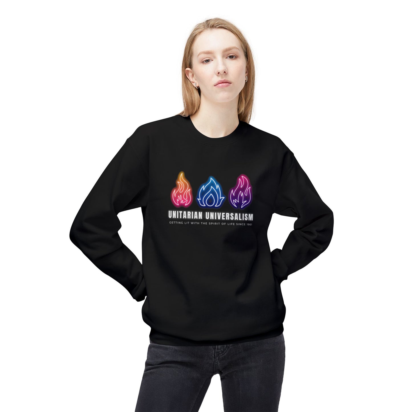 Unitarian Universalism - Getting Lit With the Spirit of Life Sweatshirt