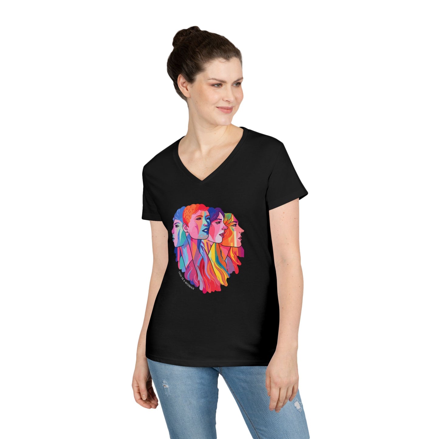 God is a Woman V-Neck T-Shirt