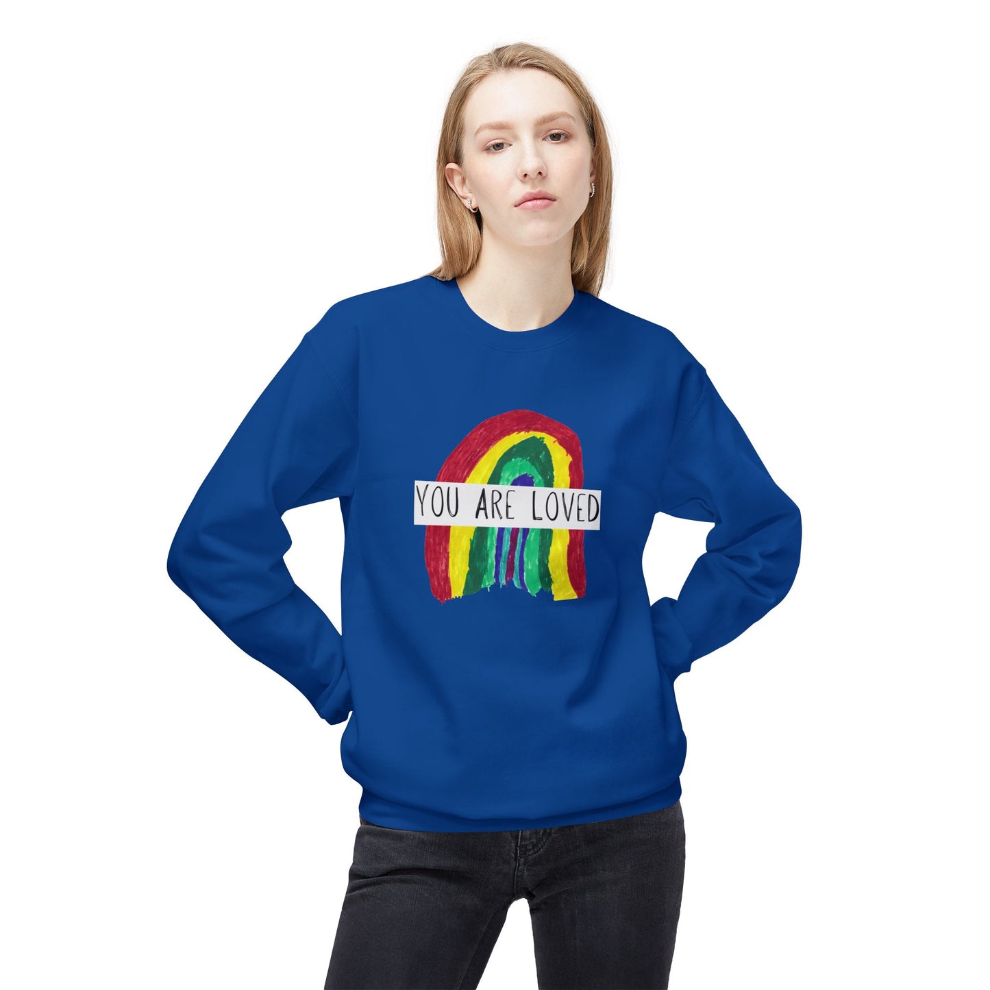 Designed by Henry - You Are Loved Sweatshirt - Adult - Unisex Midweight Softstyle Fleece Crewneck Sweatshirt