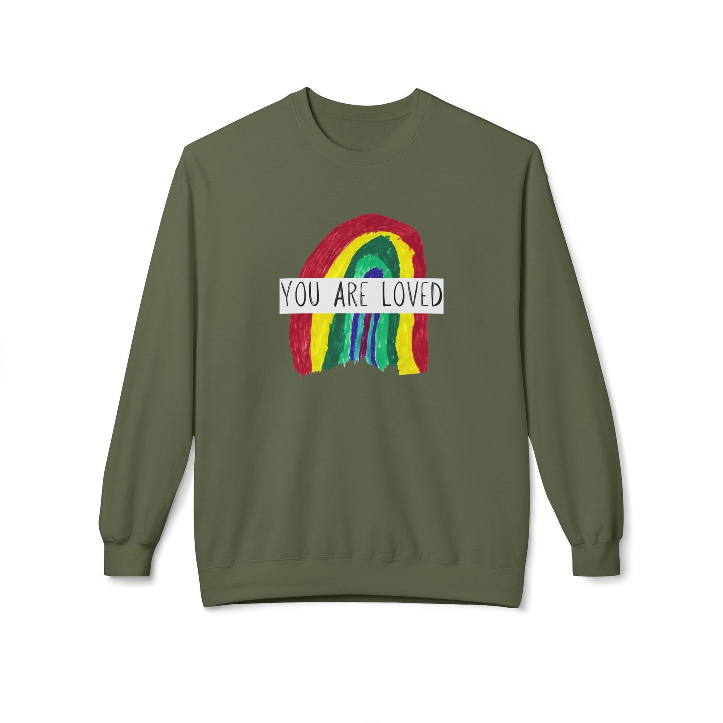 Designed by Henry - You Are Loved Sweatshirt - Adult - Unisex Midweight Softstyle Fleece Crewneck Sweatshirt