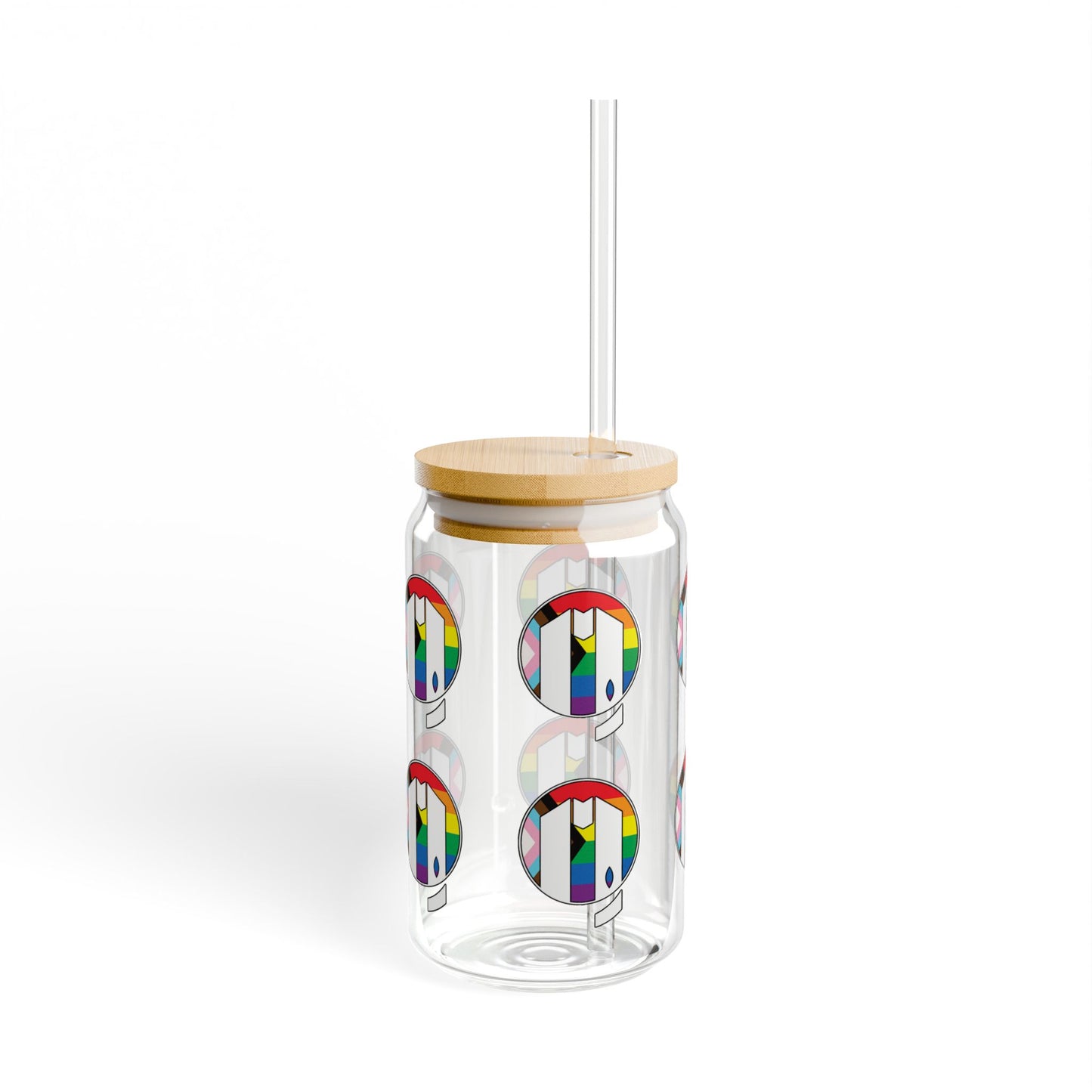 Rainbow UUMA Logo Sipper Glass, 16oz
