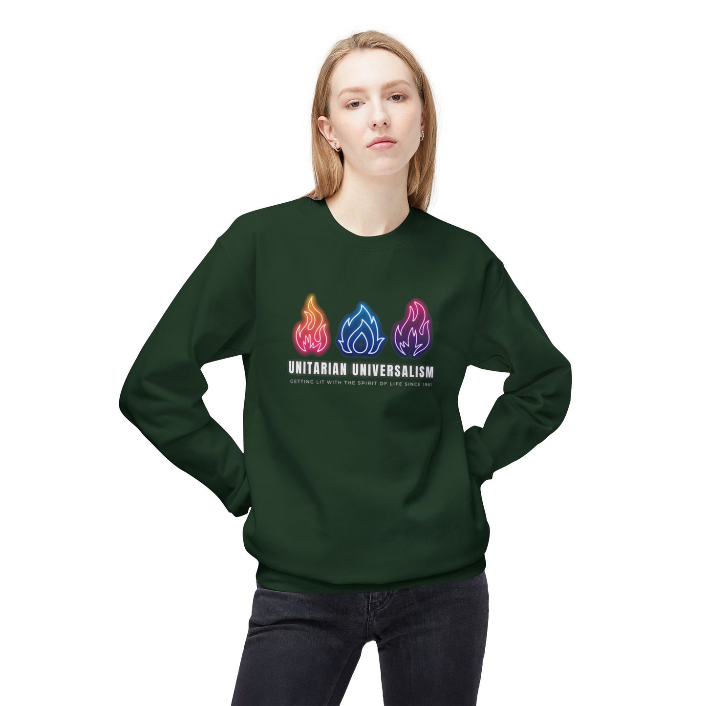 Unitarian Universalism - Getting Lit With the Spirit of Life Sweatshirt