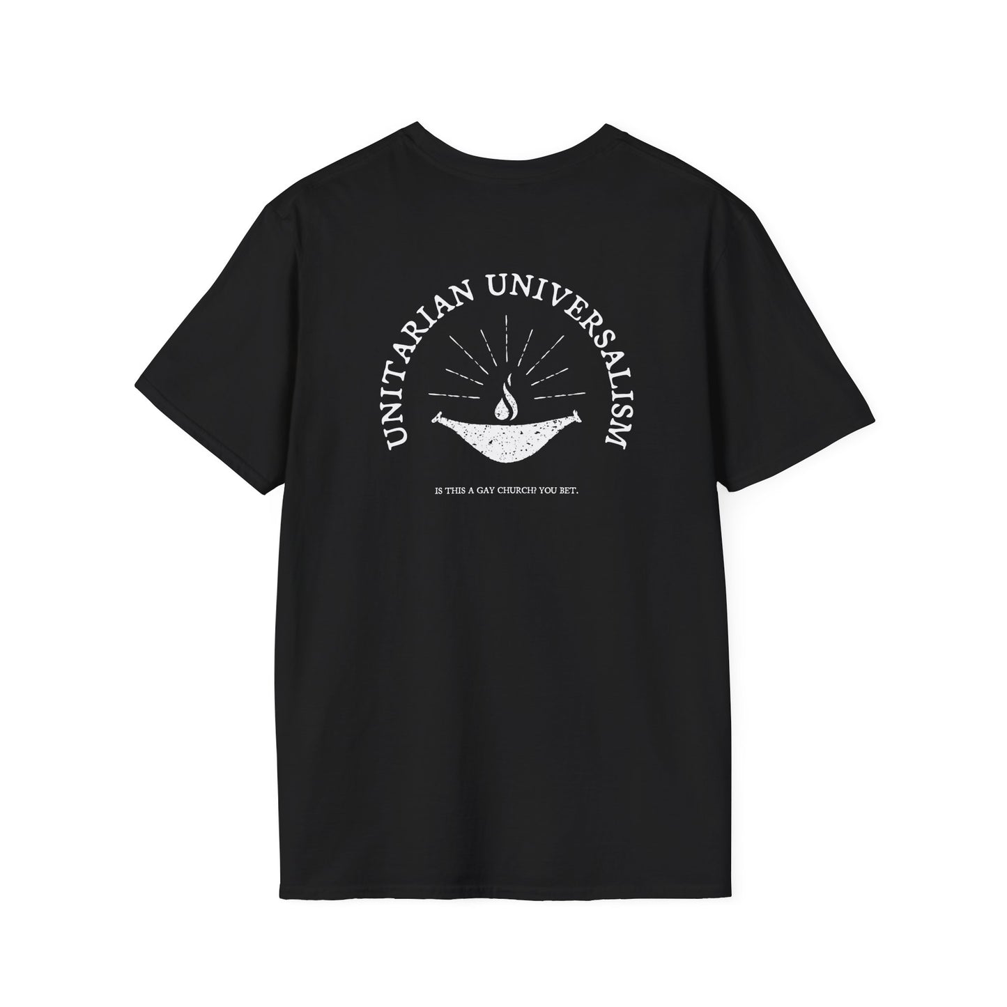 Is This a Gay Church? UUHS T-Shirt (Front & Back)