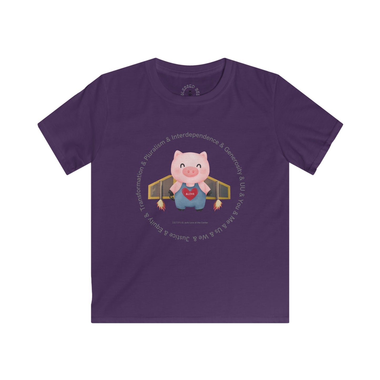 JETPIG with Text Kids Softstyle Tee