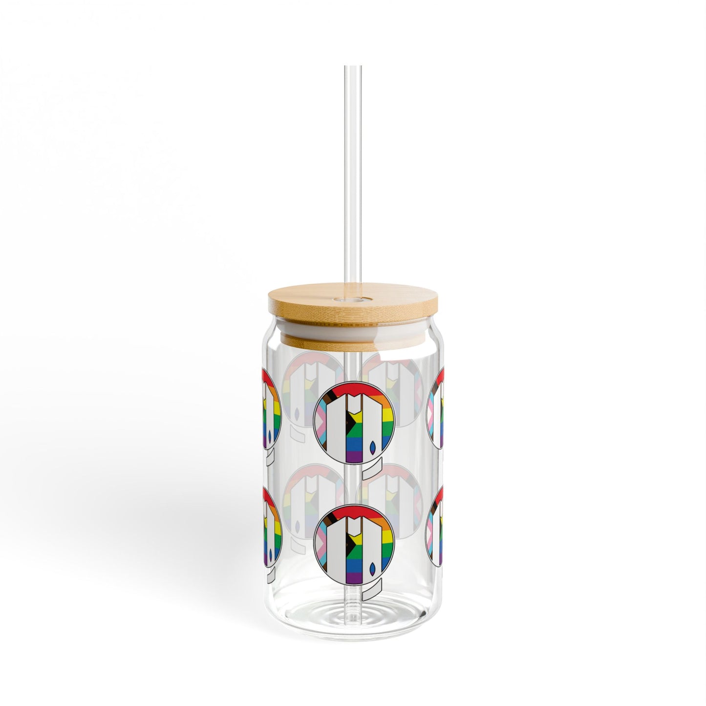 Rainbow UUMA Logo Sipper Glass, 16oz