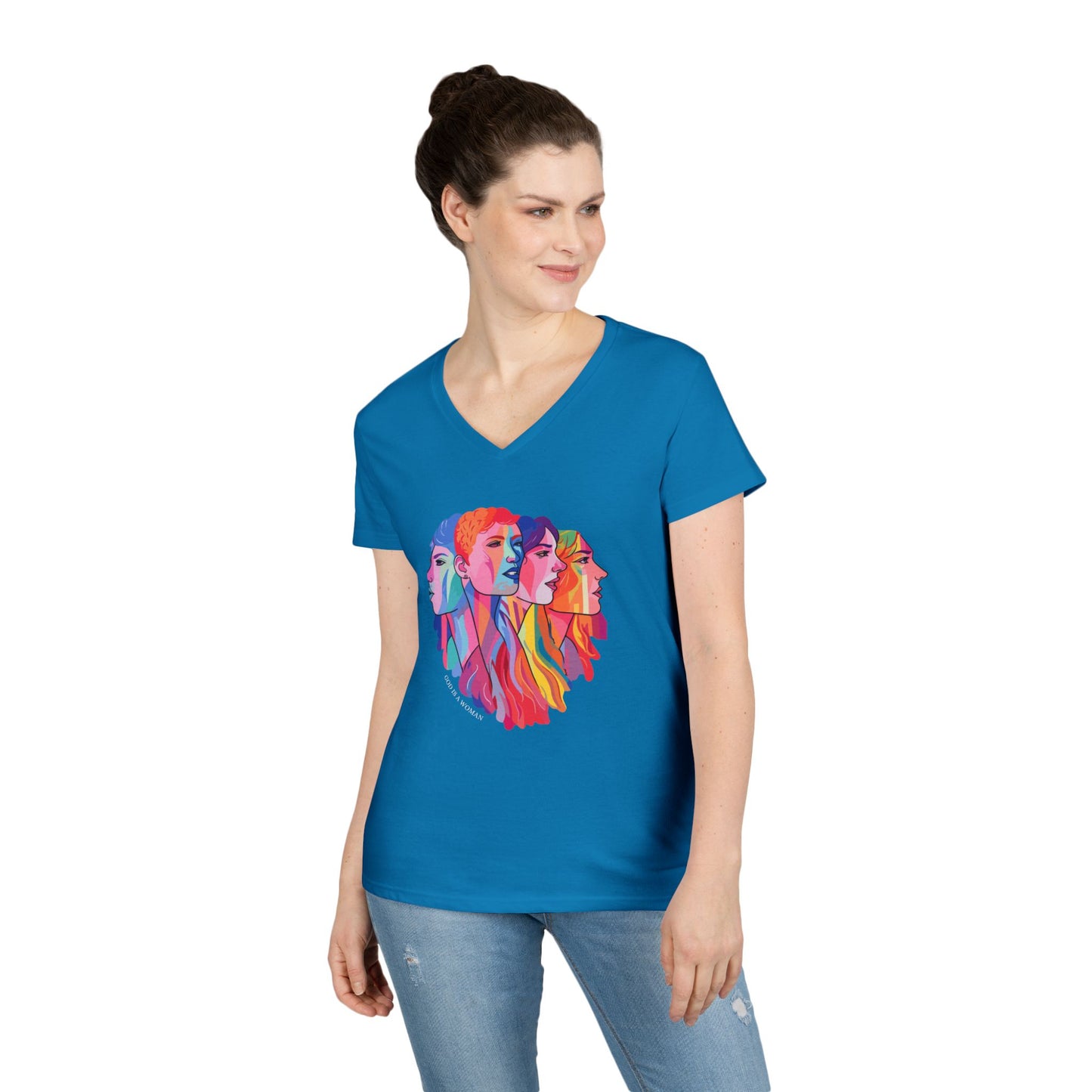 God is a Woman V-Neck T-Shirt