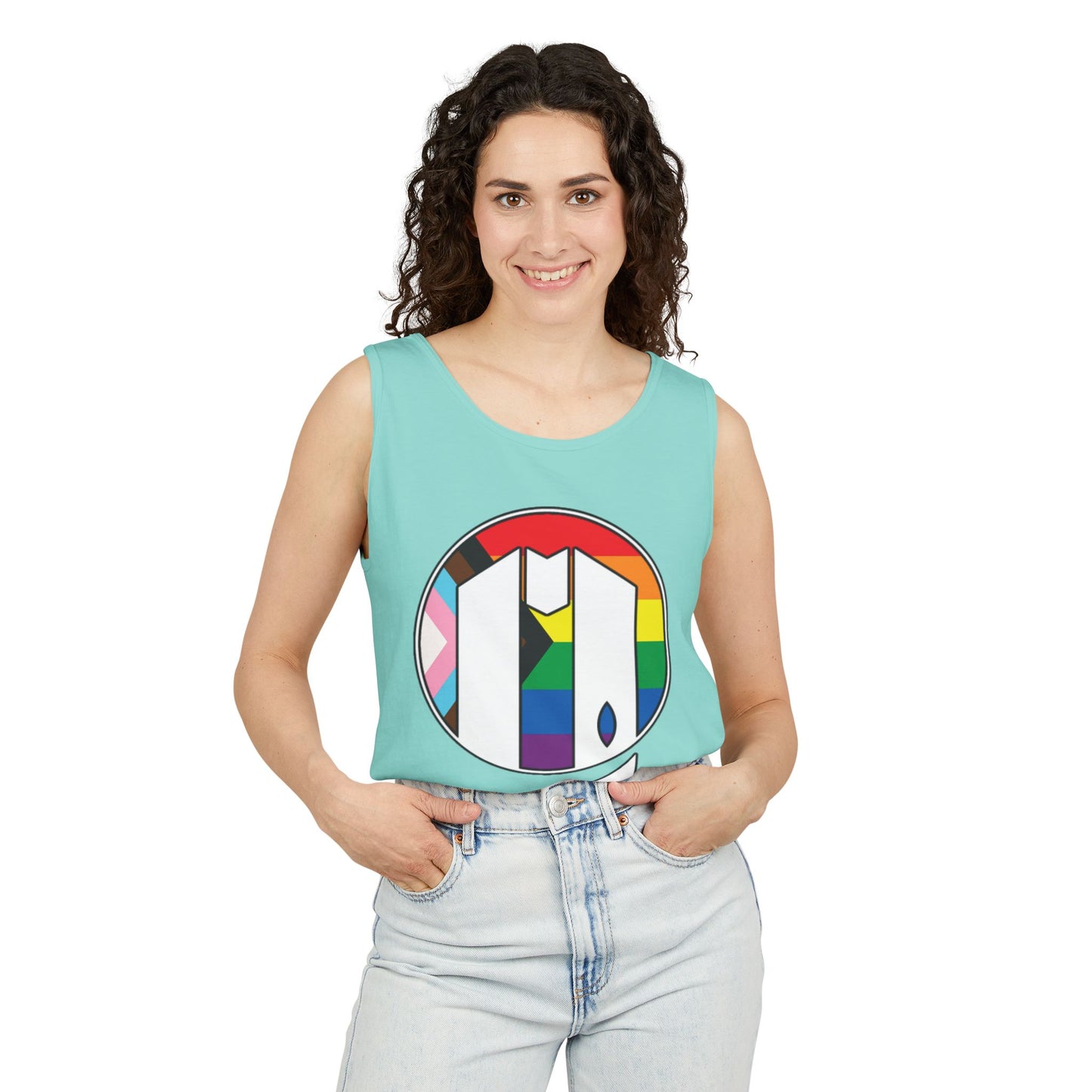 UUMA Rainbow Logo Unisex Garment-Dyed Tank Top