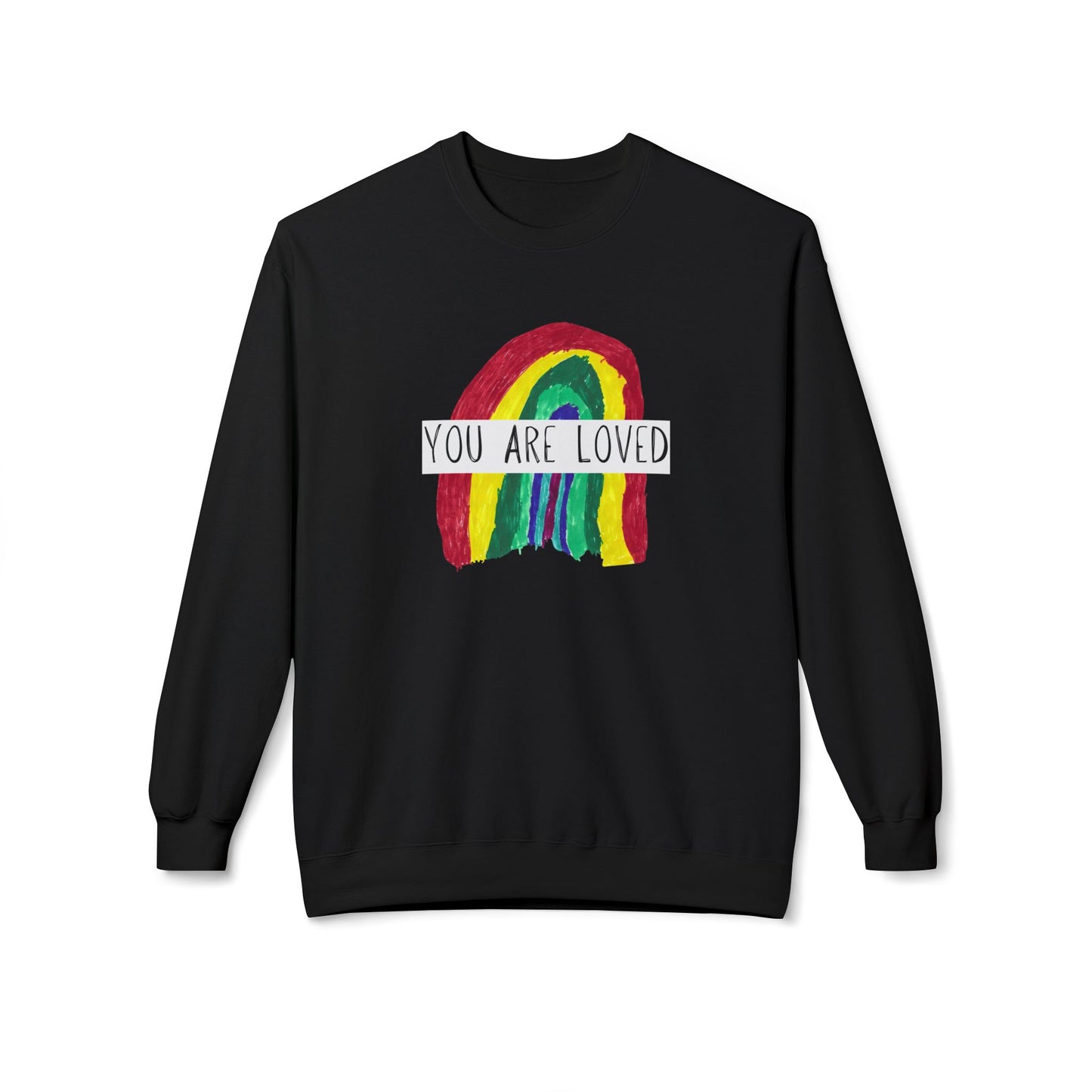 Designed by Henry - You Are Loved Sweatshirt - Adult - Unisex Midweight Softstyle Fleece Crewneck Sweatshirt