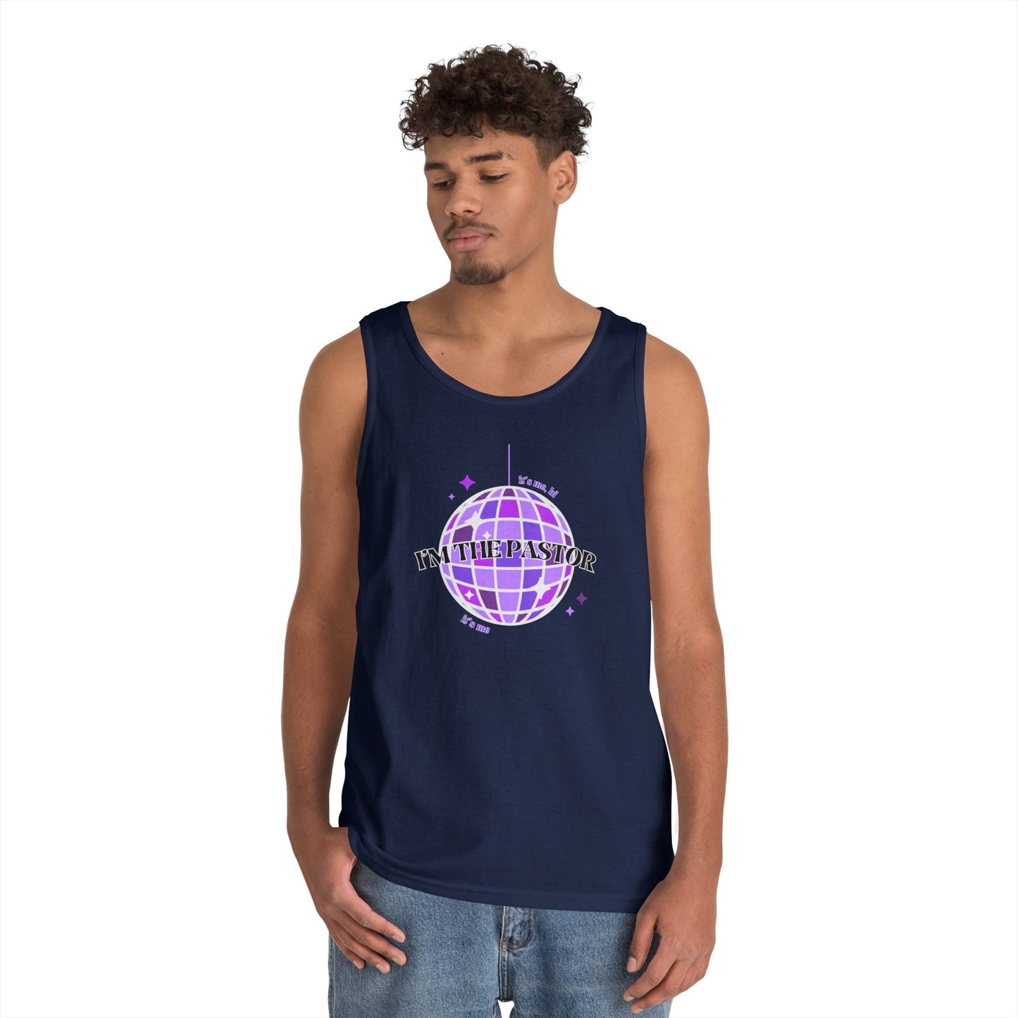 It's Me, Hi, I'm the Pastor, It's Me Tank - Unisex Heavy Cotton Tank Top