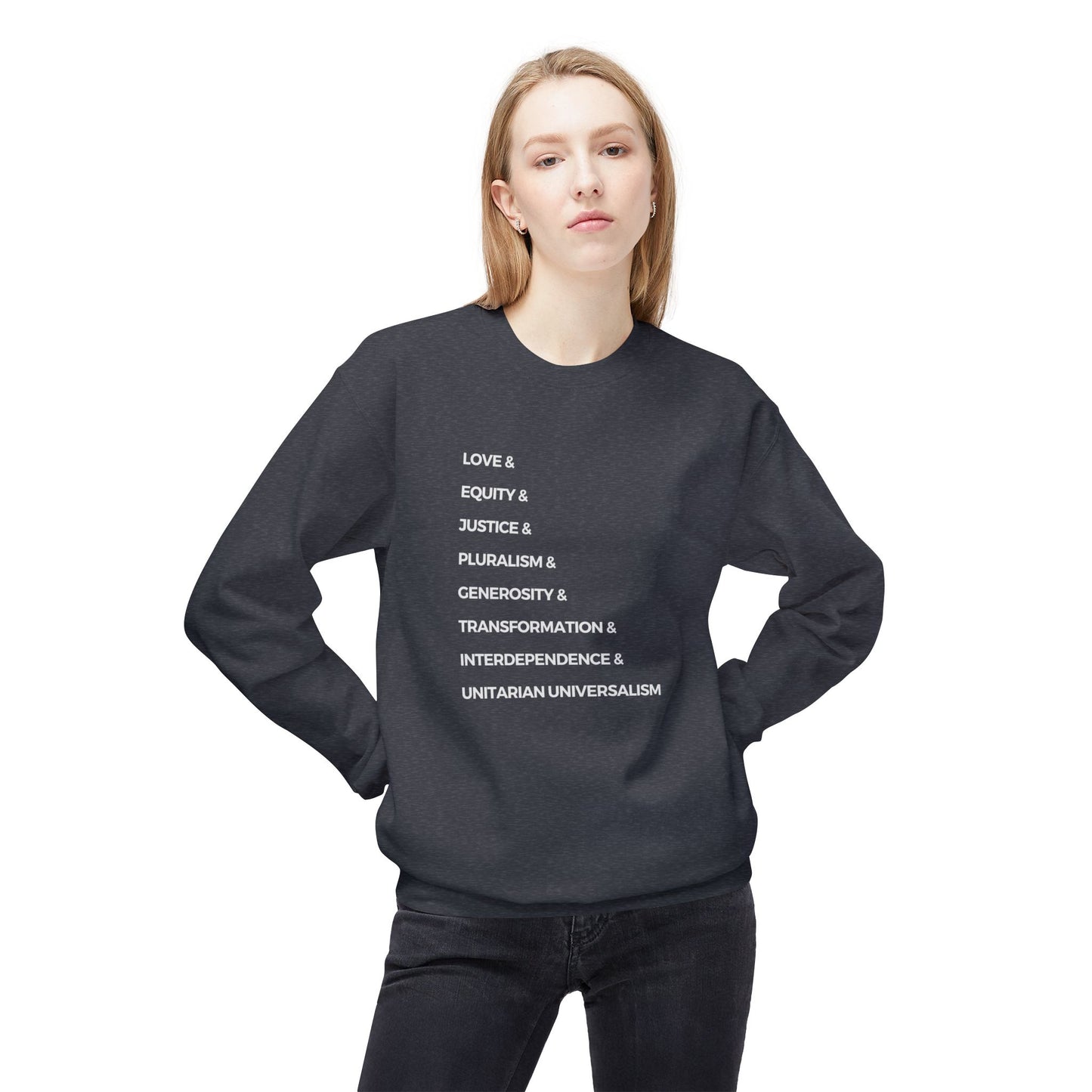 UU Values Sweatshirt - Adult - Unisex Midweight Softstyle Fleece Crewneck Sweatshirt