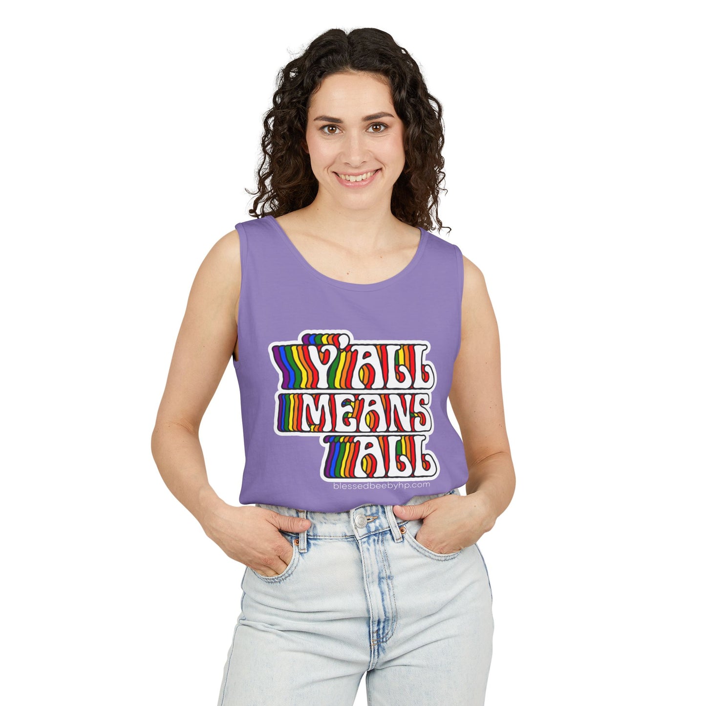 Y’all Means All Unisex Garment-Dyed Tank Top