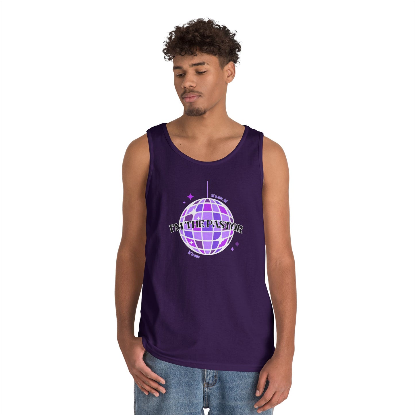 It's Me, Hi, I'm the Pastor, It's Me Tank - Unisex Heavy Cotton Tank Top