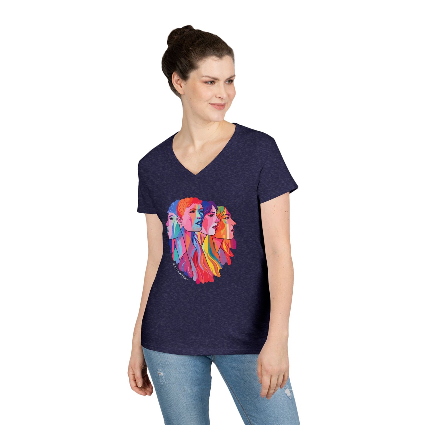 God is a Woman V-Neck T-Shirt