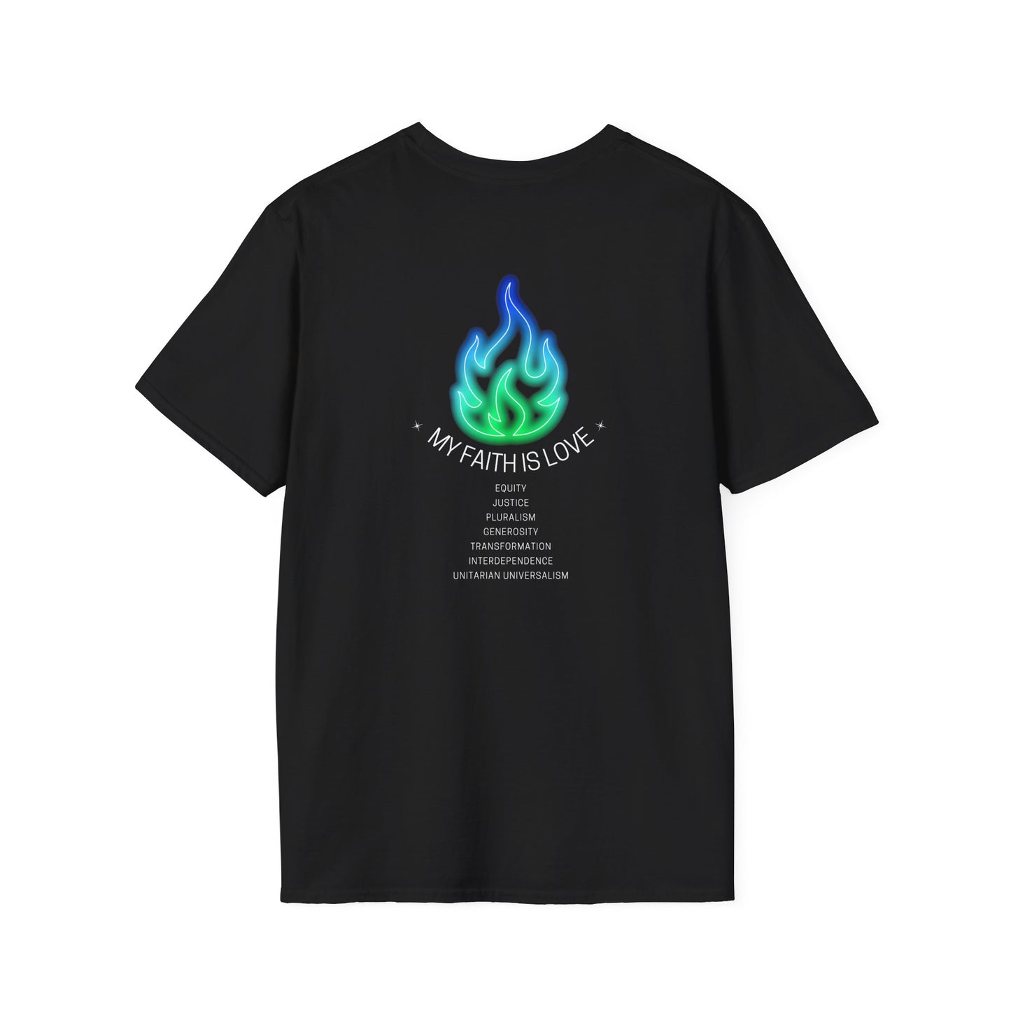 First Unitarian OKC 1UOKC - "My Faith is Love" T-Shirt (Front & Back)
