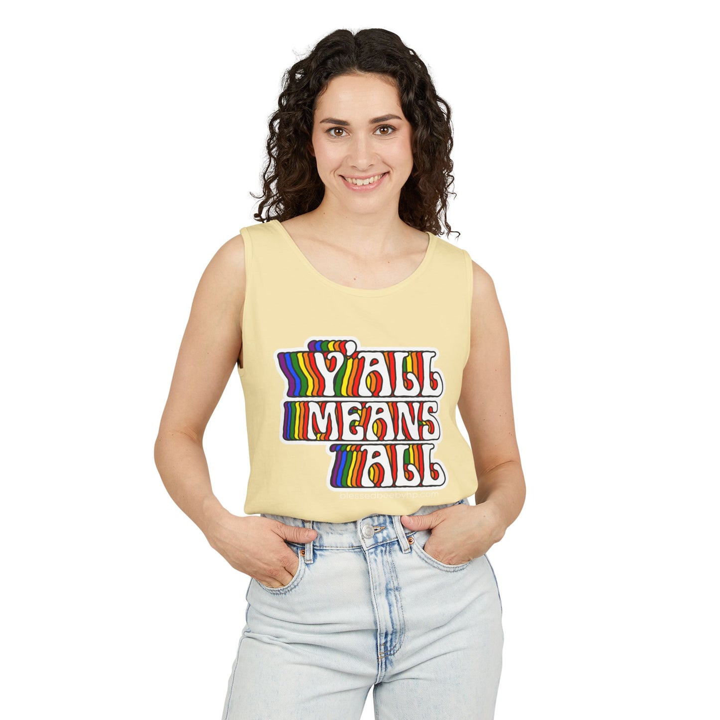 Y’all Means All Unisex Garment-Dyed Tank Top