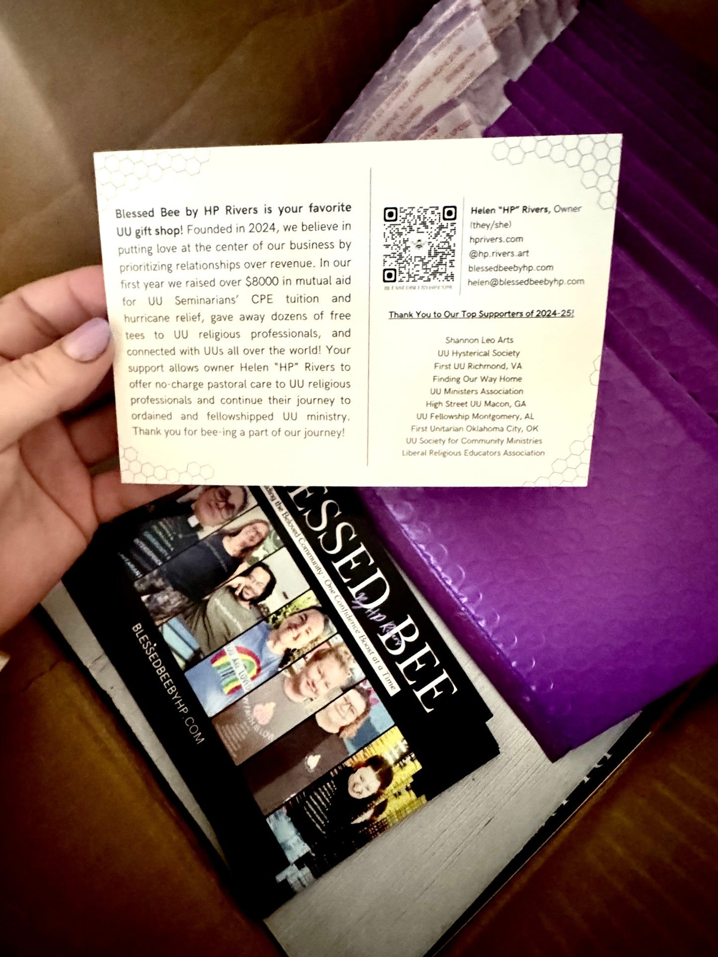 Pack of 25 Blessed Bee Postcards