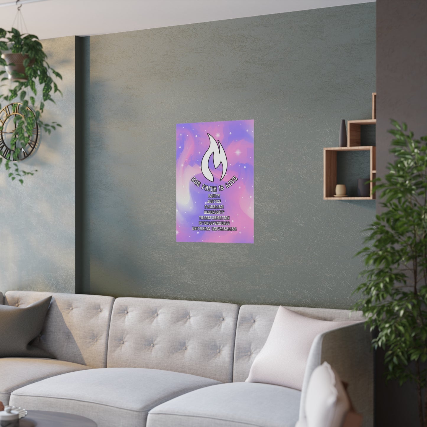 Purple Galaxy Our Faith is Love Poster - 3 Sizes Available