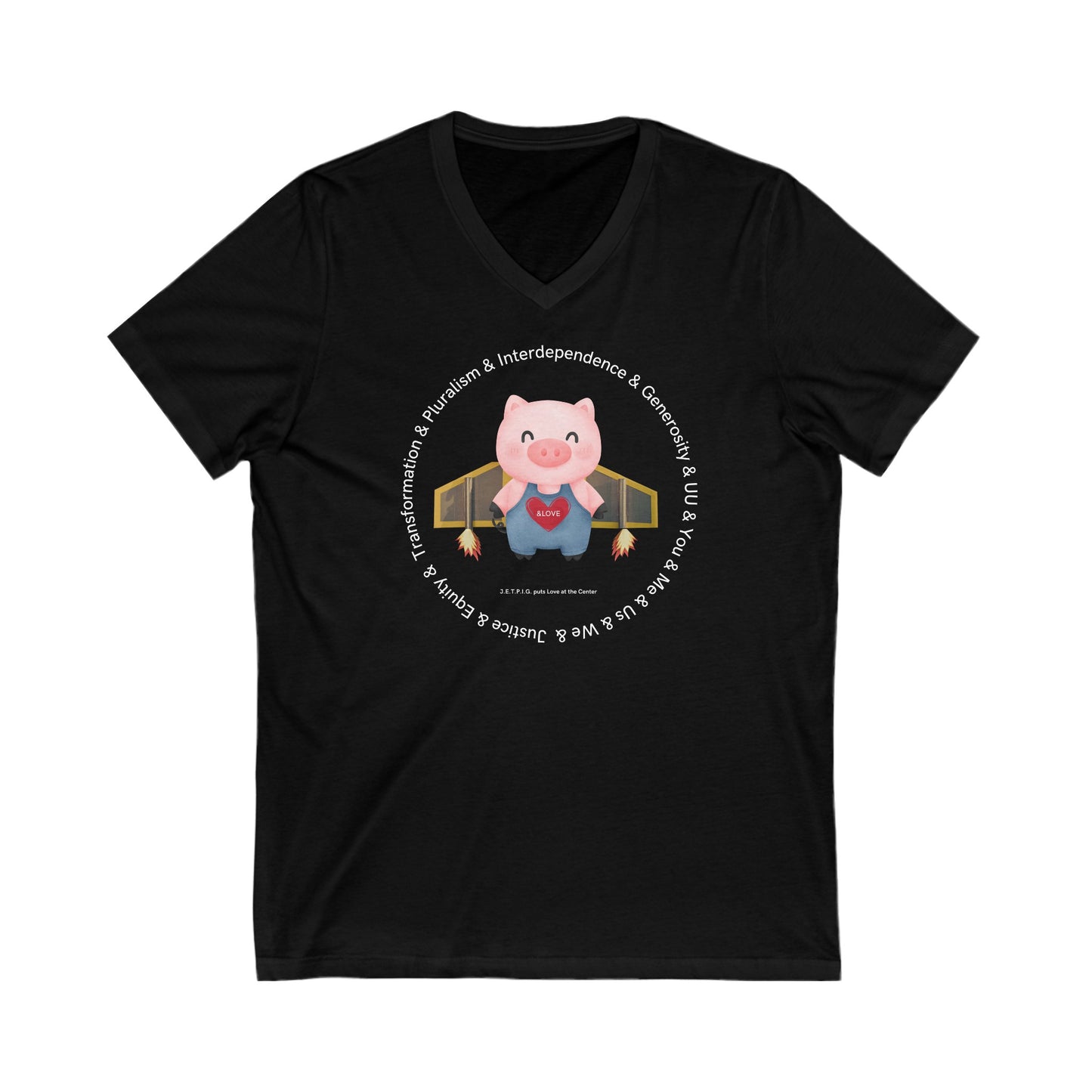 UU JETPIG V-Neck Tee - Adult (Front Only)