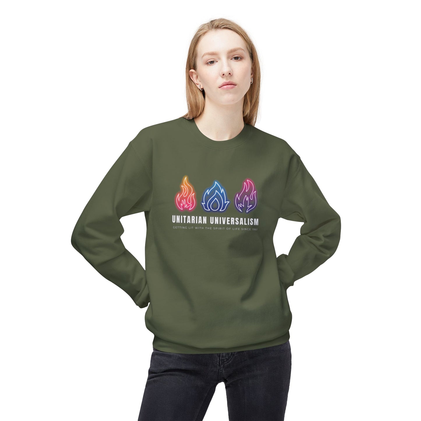 UU - Getting Lit With the Spirit of Life Sweatshirt - Adult - Unisex Midweight Softstyle Fleece Crewneck Sweatshirt