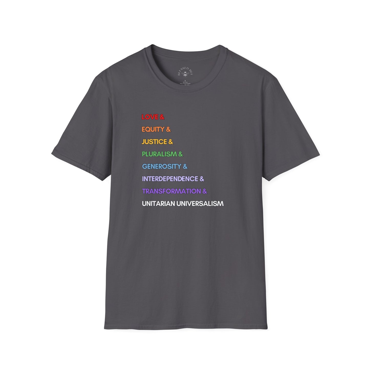 RAINBOW LOVE & UU Values T-Shirt - Adult