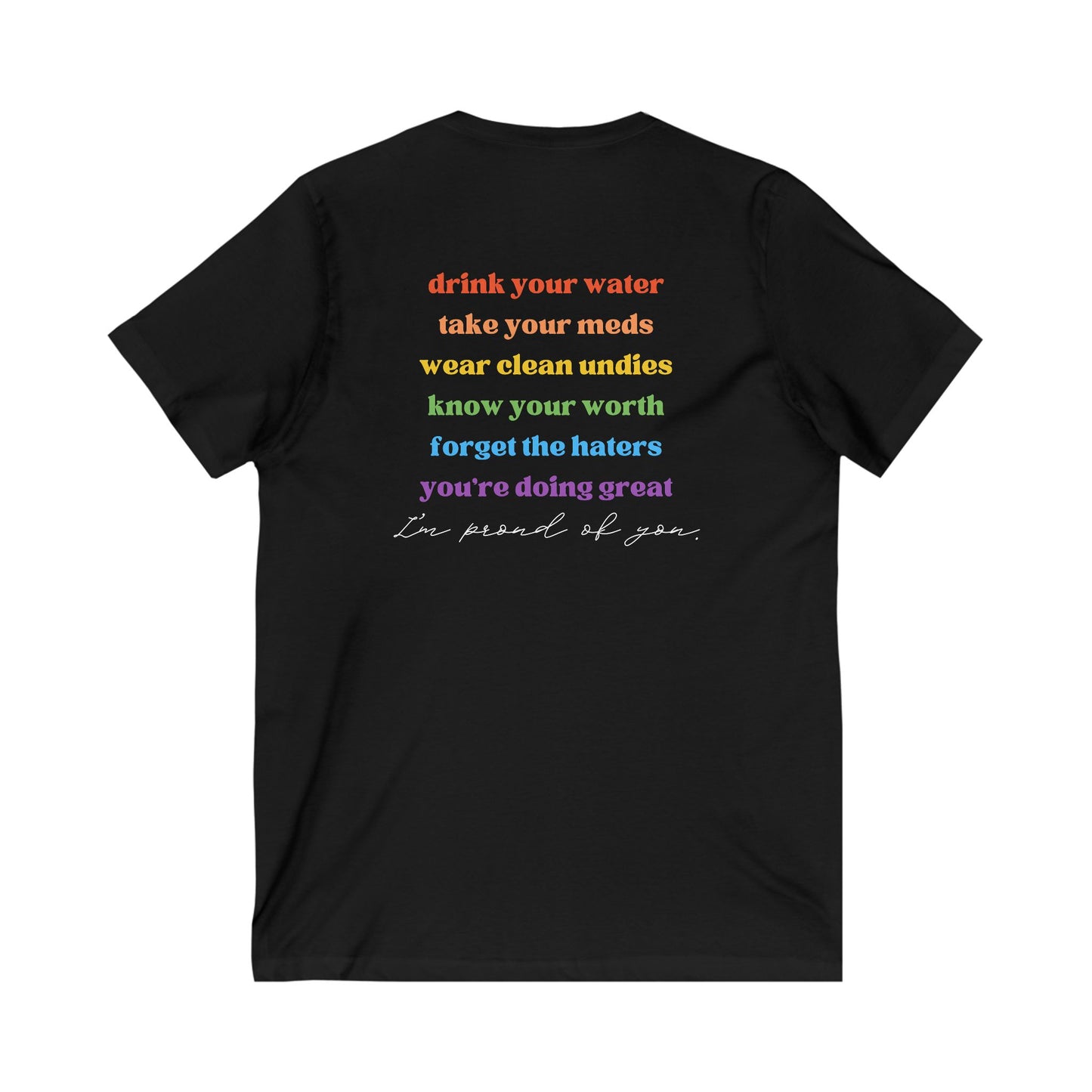 "Hi Gay, I'm Mom" Short Sleeve V-Neck Tee - Adult (Front & Back)