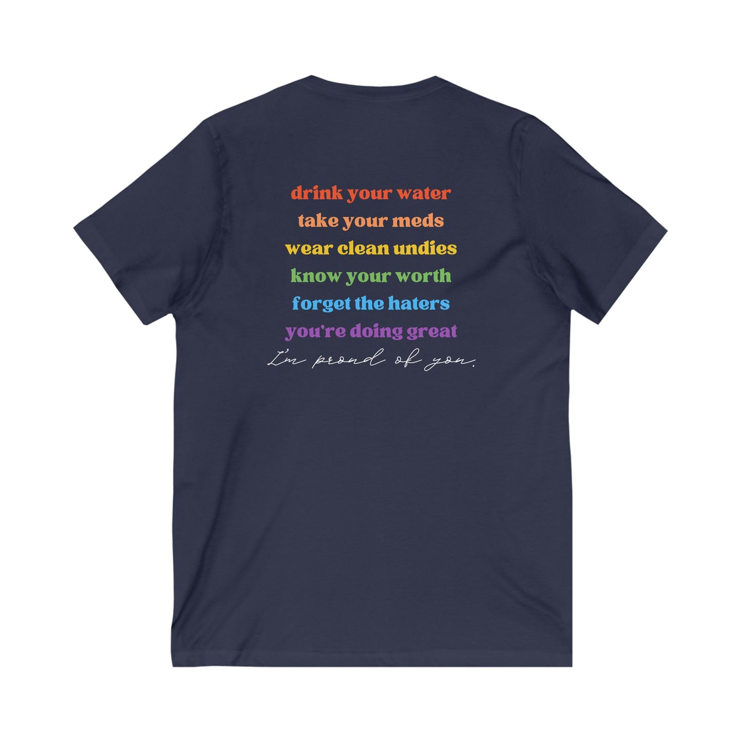 "Hi Gay, I'm Mom" Short Sleeve V-Neck Tee - Adult (Front & Back)