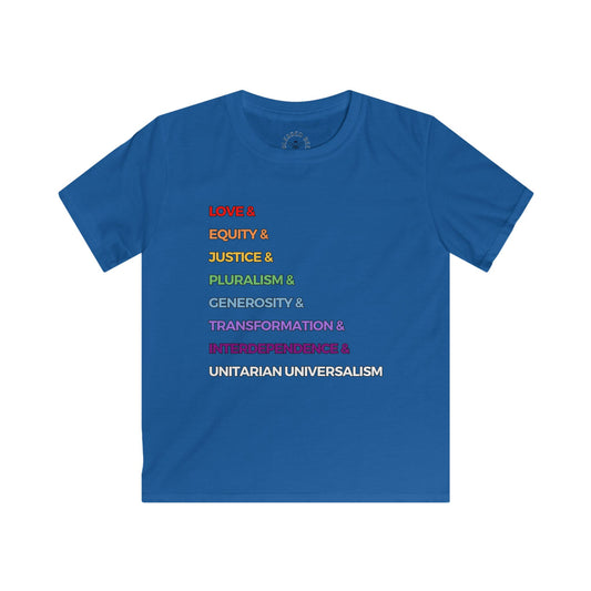 Rainbow UU Values Kids T-Shirt