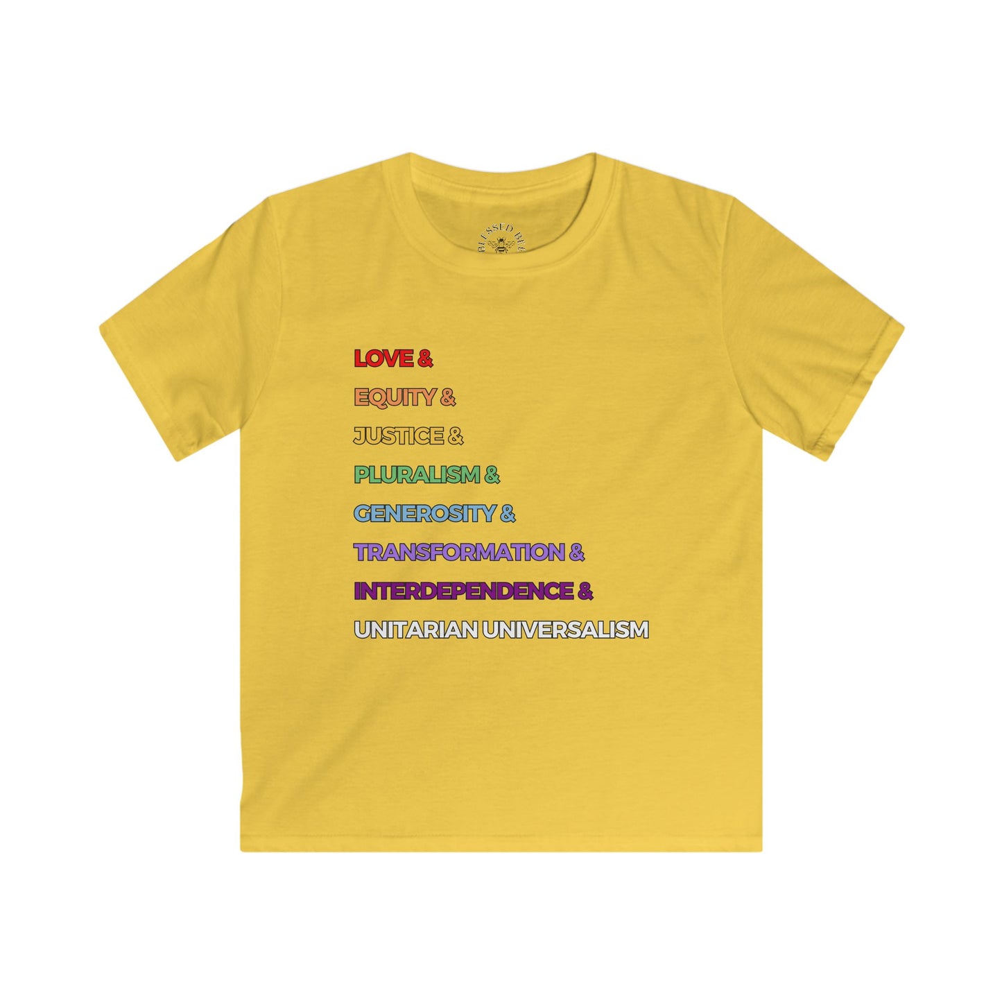 Rainbow UU Values Kids T-Shirt