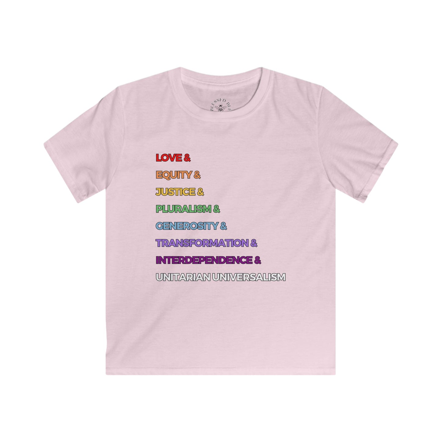 Rainbow UU Values Kids T-Shirt