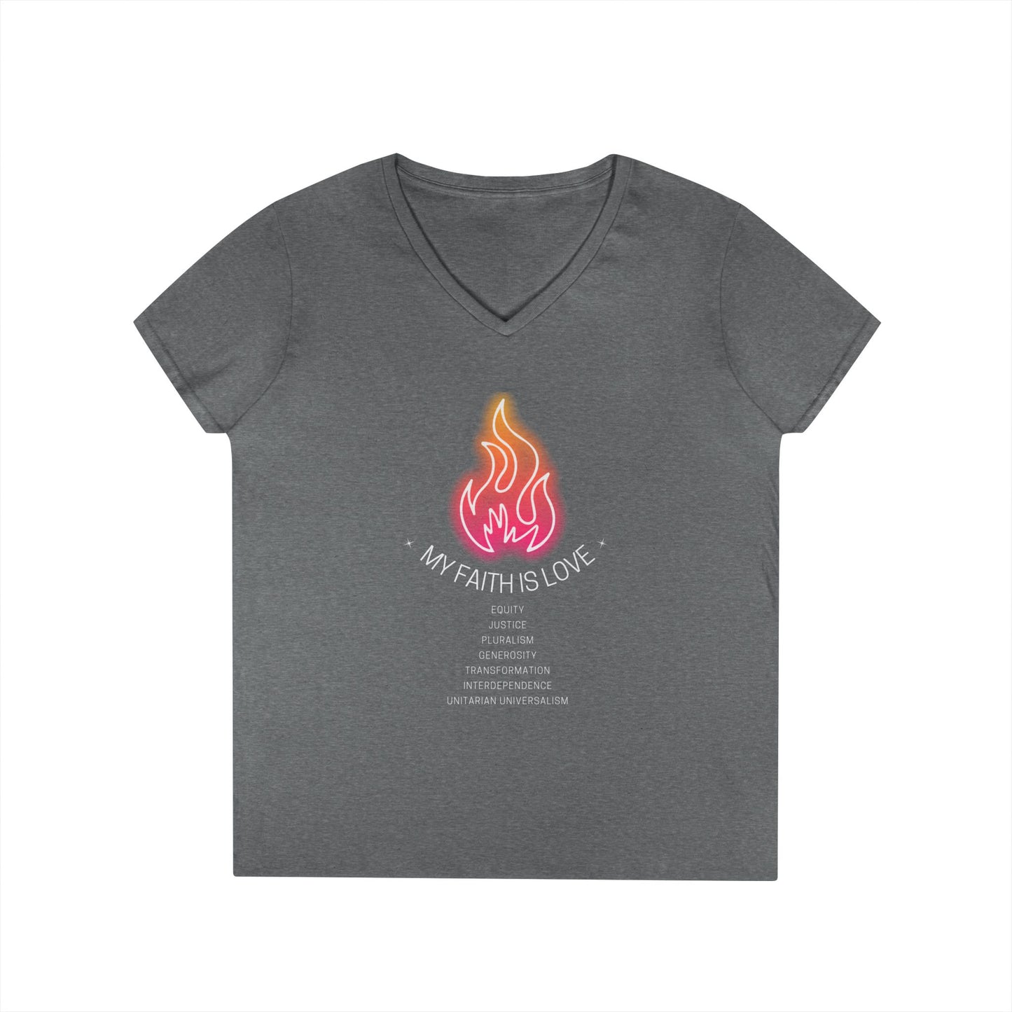 My Faith is Love UU Chalice V-Neck