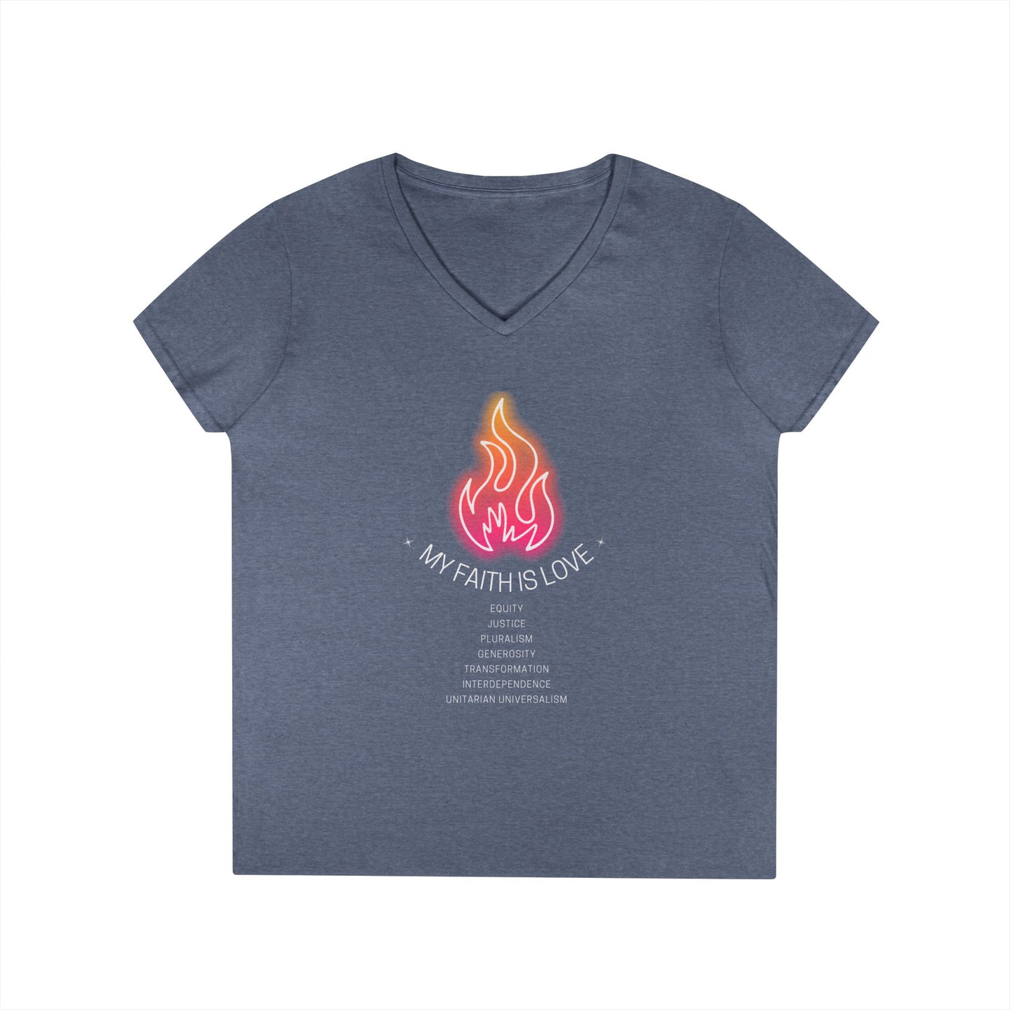 My Faith is Love UU Chalice V-Neck